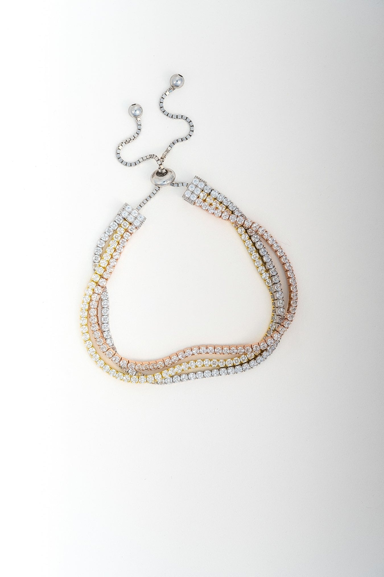 Triple-Layer Multicolor Stone Bracelet with Adjustable Clasp (Free Size)