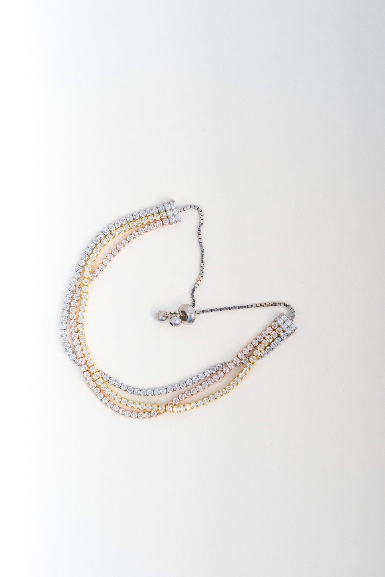 Triple-Layer Multicolor Stone Bracelet with Adjustable Clasp (Free Size)