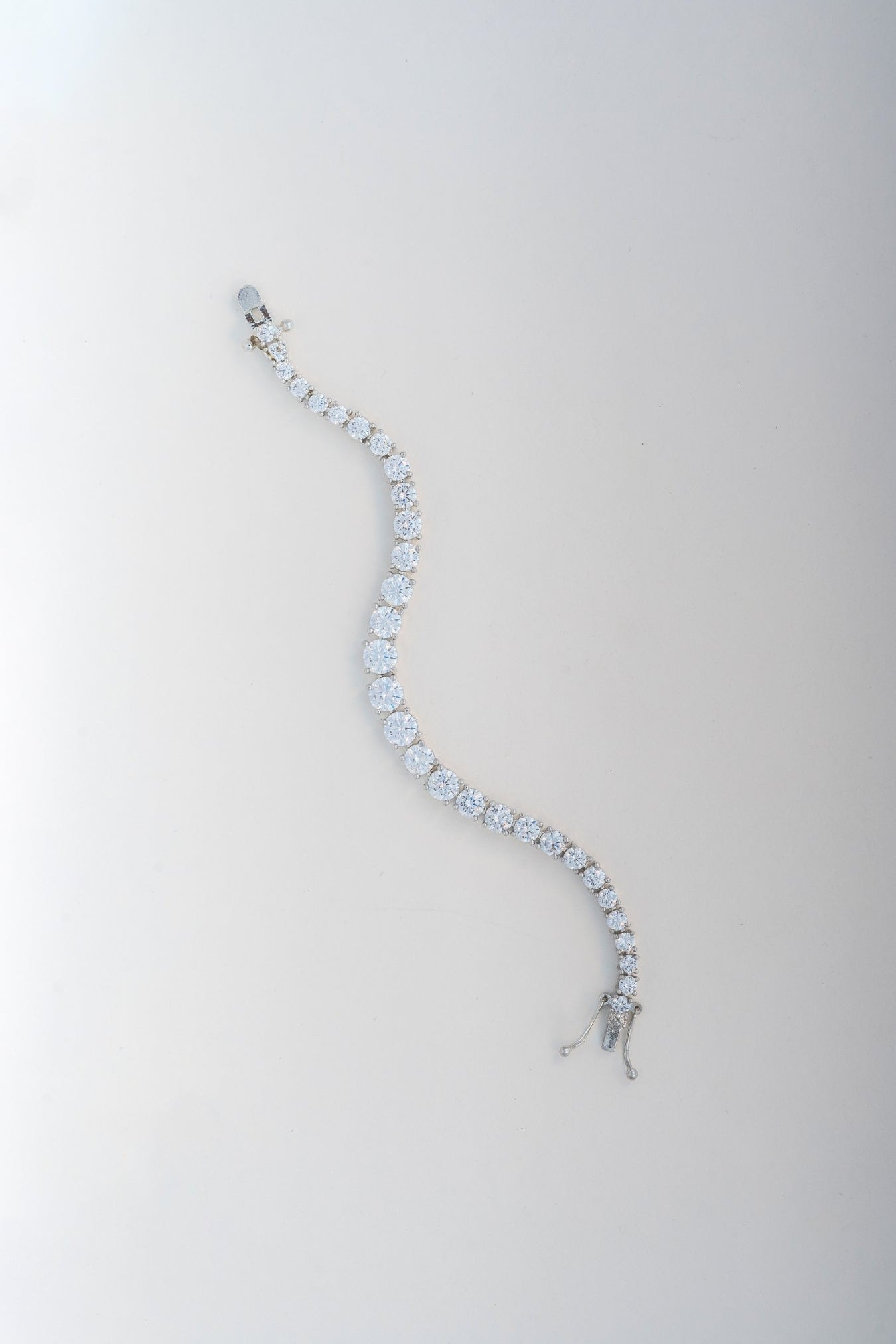Classic Pure 925 Silver Tennis Bracelet with CZ Stones (6.5 Inch)