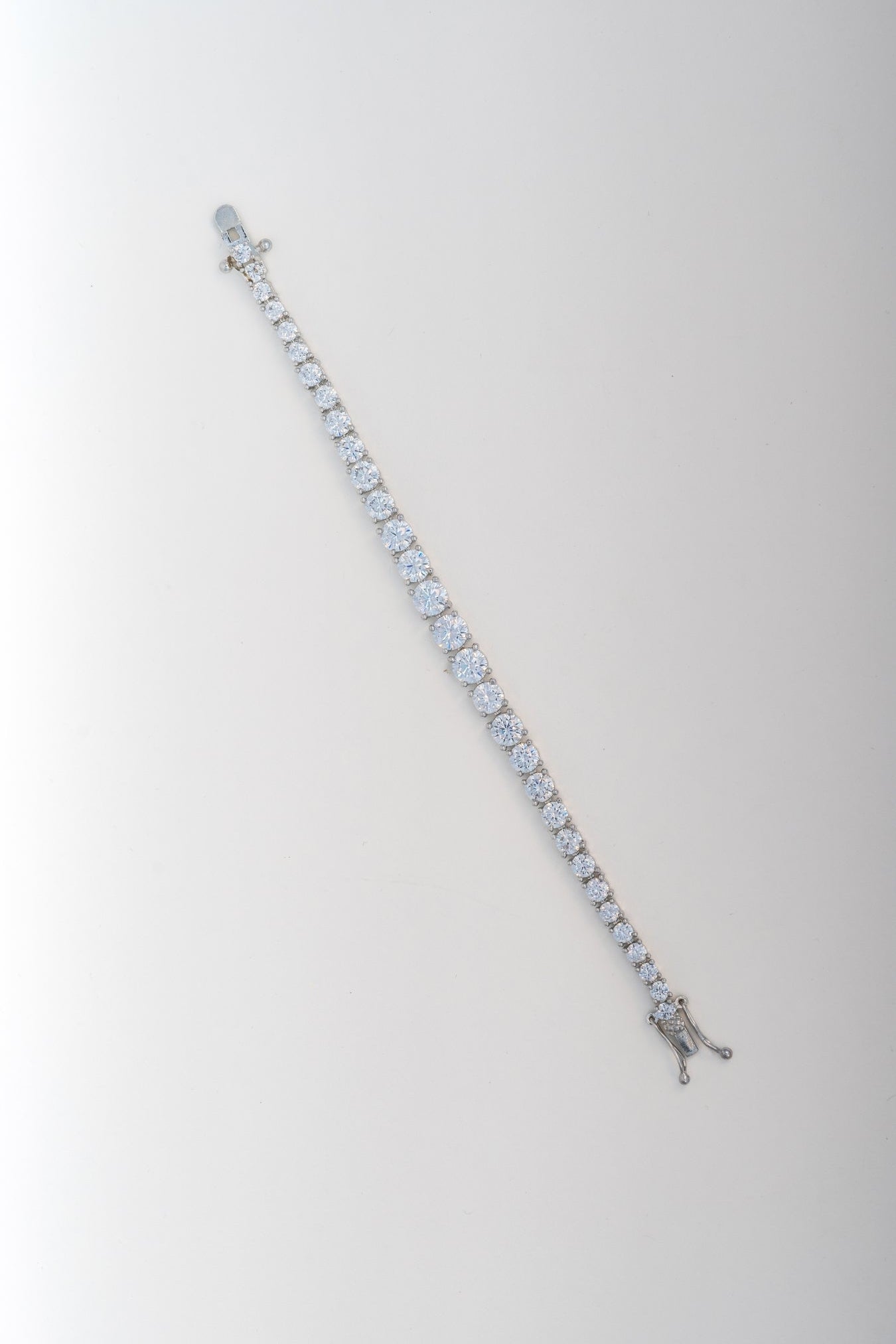 Classic Pure 925 Silver Tennis Bracelet with CZ Stones (6.5 Inch)