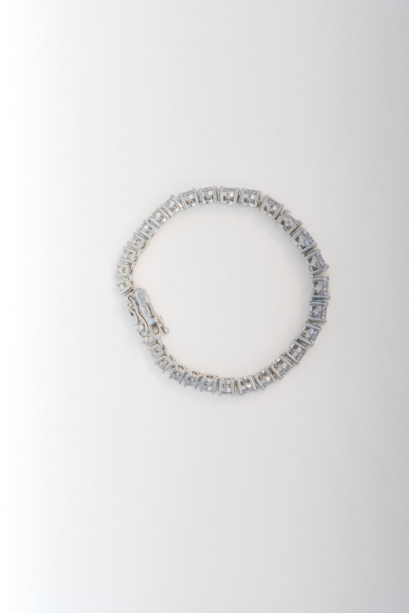 Classic Pure 925 Silver Tennis Bracelet with CZ Stones (6.5 Inch)