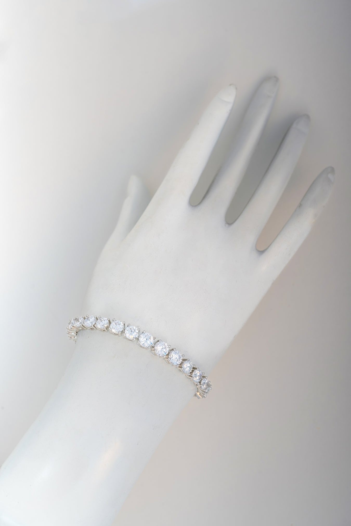 Classic Pure 925 Silver Tennis Bracelet with CZ Stones (6.5 Inch)