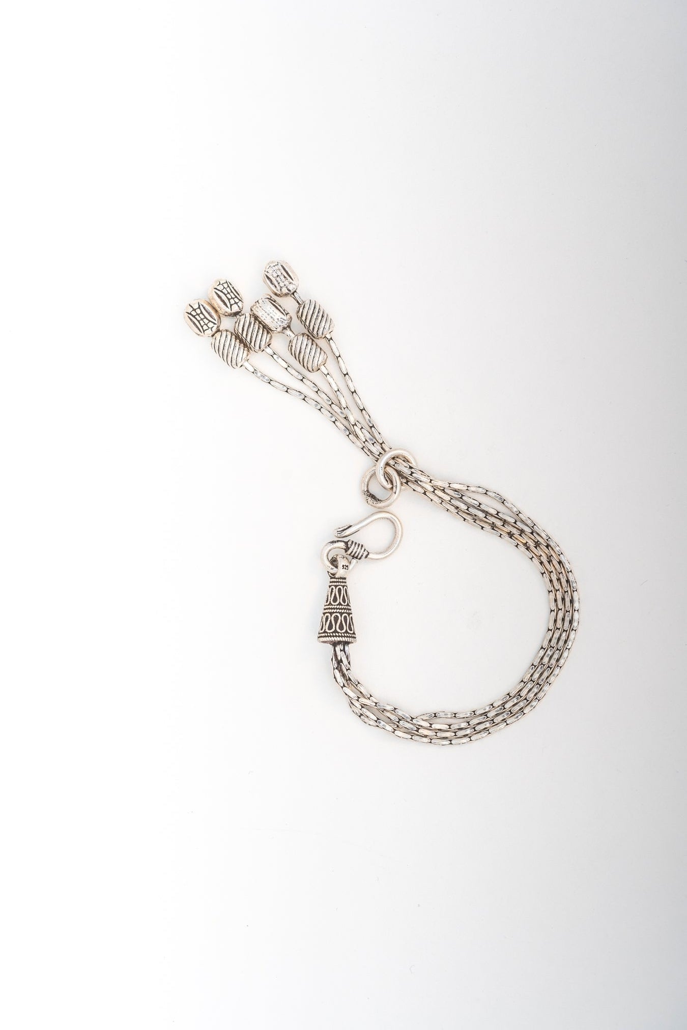 Oxidized Pure 925 Silver Multi-Chain Kada Bangle (Size 2.6)