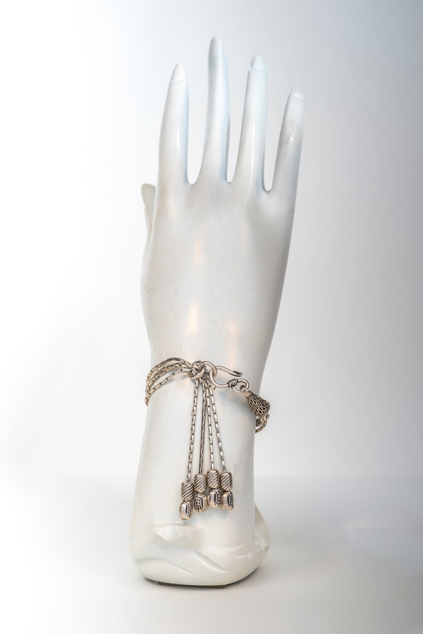 Oxidized Pure 925 Silver Multi-Chain Kada Bangle (Size 2.6)