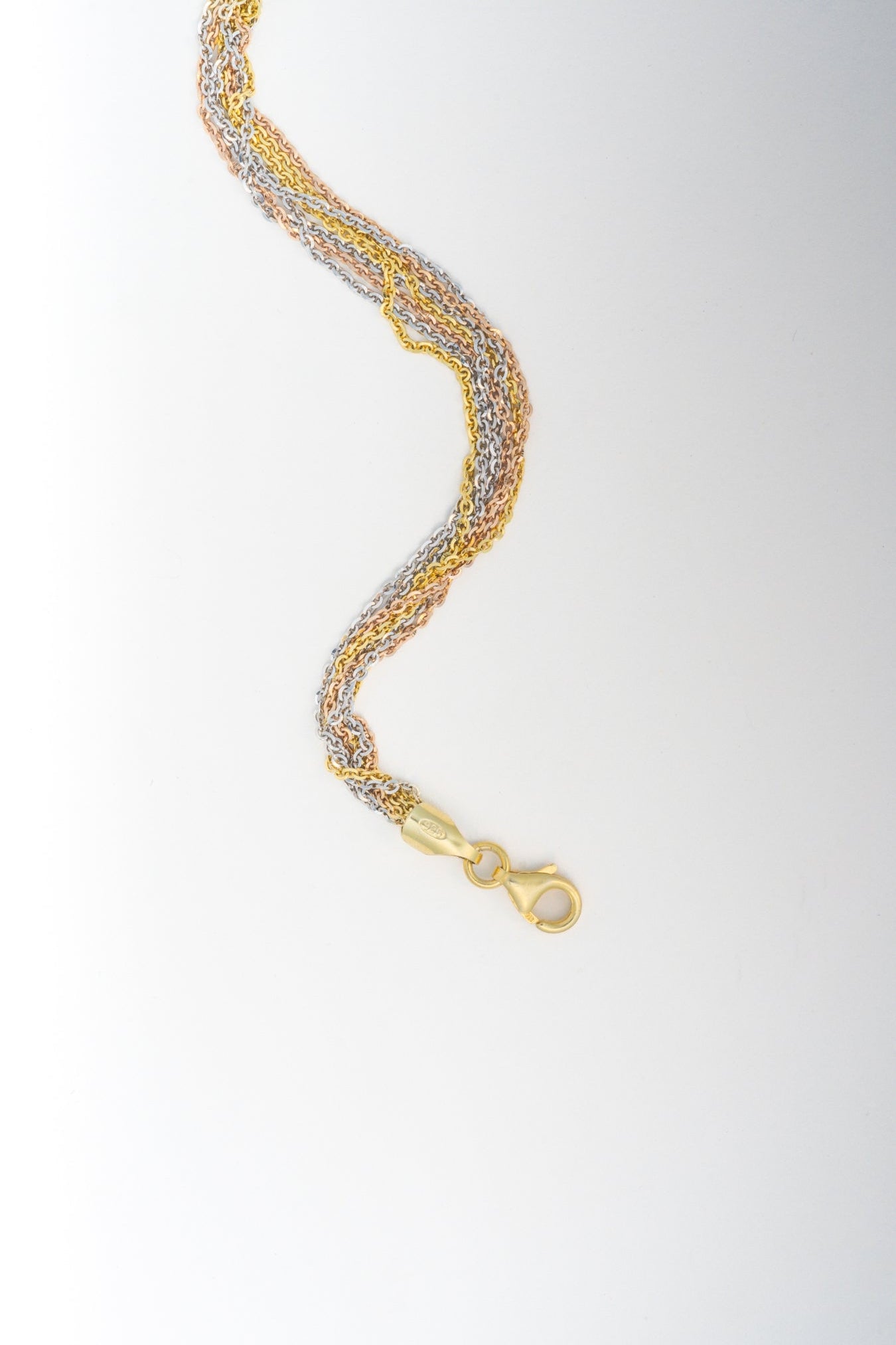 Tri-Color Multi-Strand Chain Bracelet – 7 inch