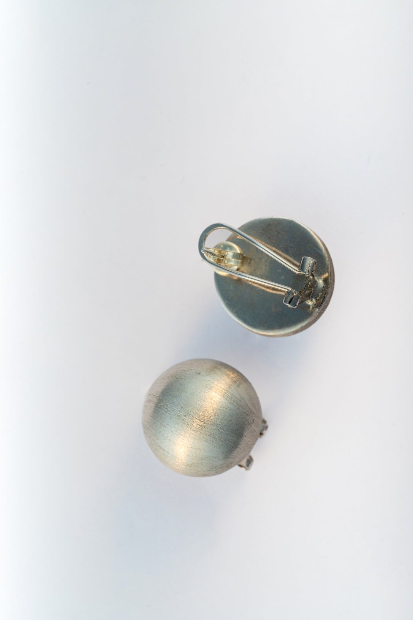 18mm Matte Pure 925 Silver Dome Clip-On Earrings