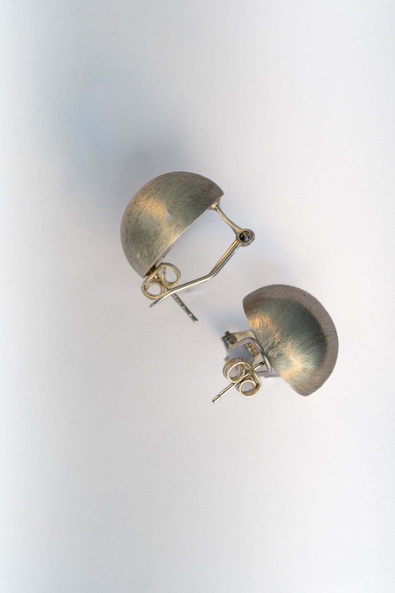 18mm Matte Pure 925 Silver Dome Clip-On Earrings