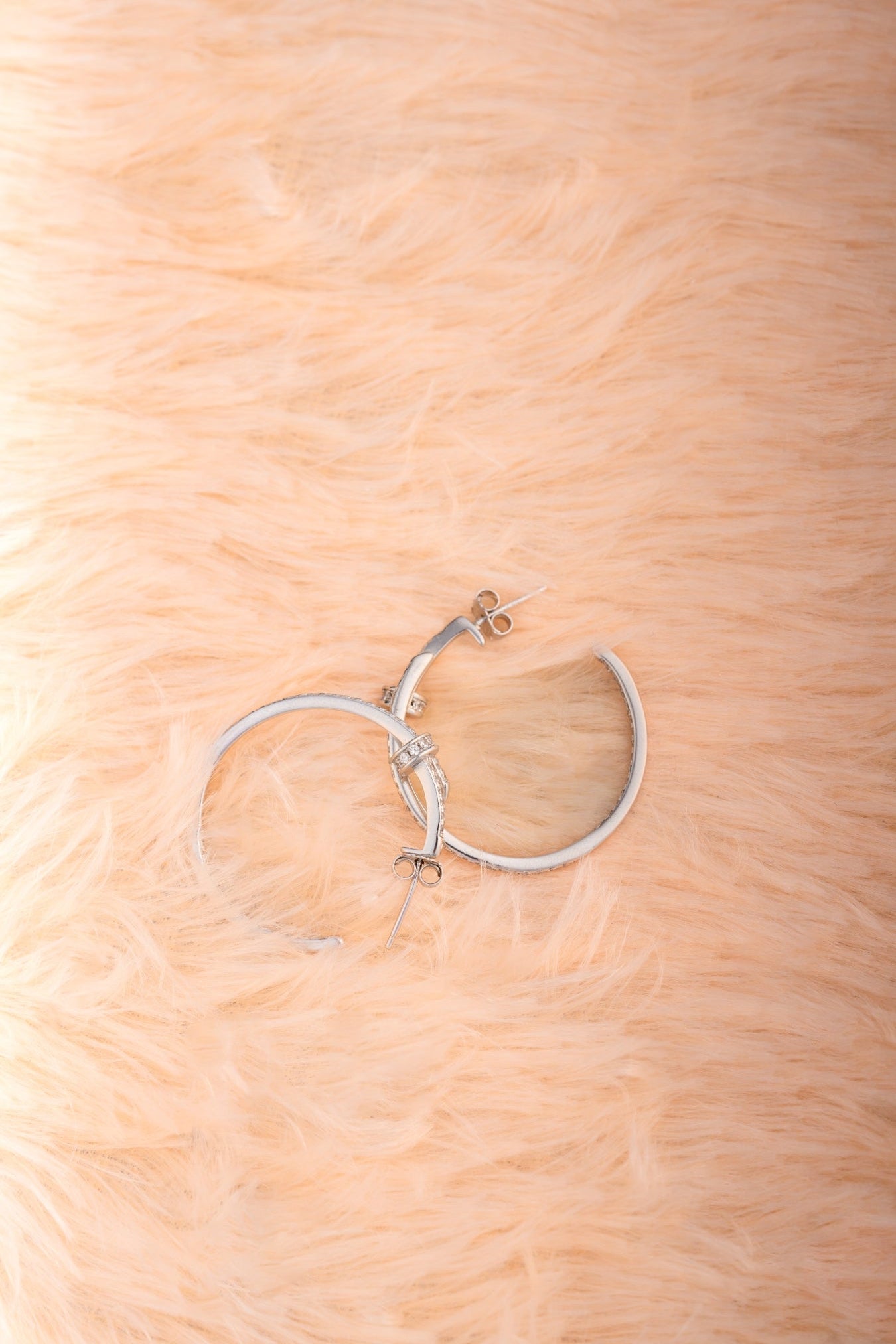 Pure 925 Silver Crystal-Accented Hoop Earrings – 30x30mm