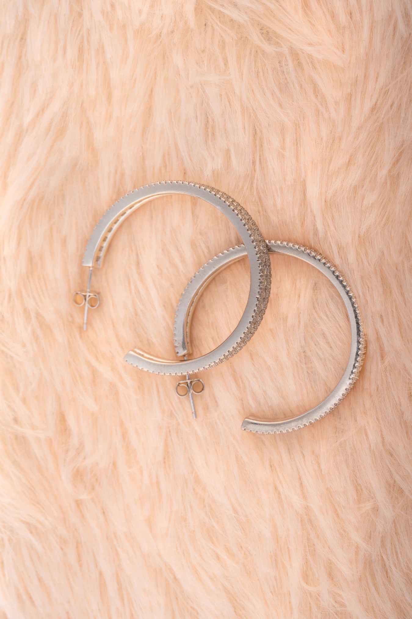 Pure 925 Silver Grand Pave Hoop Earrings – 36x36mm
