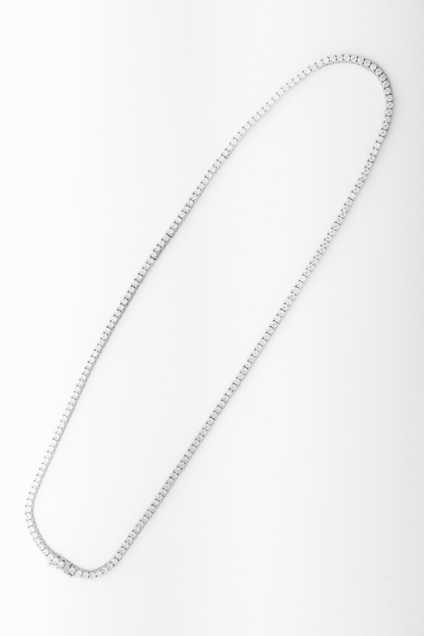 Pure 925 Silver Classic Moissanite Tennis Necklace – 18 Inch