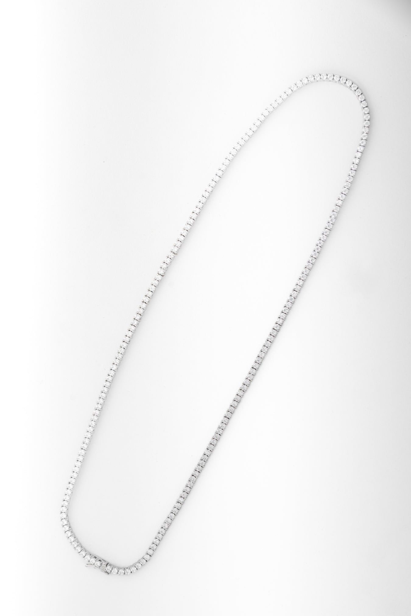 Pure 925 Silver Classic Moissanite Tennis Necklace – 18 Inch