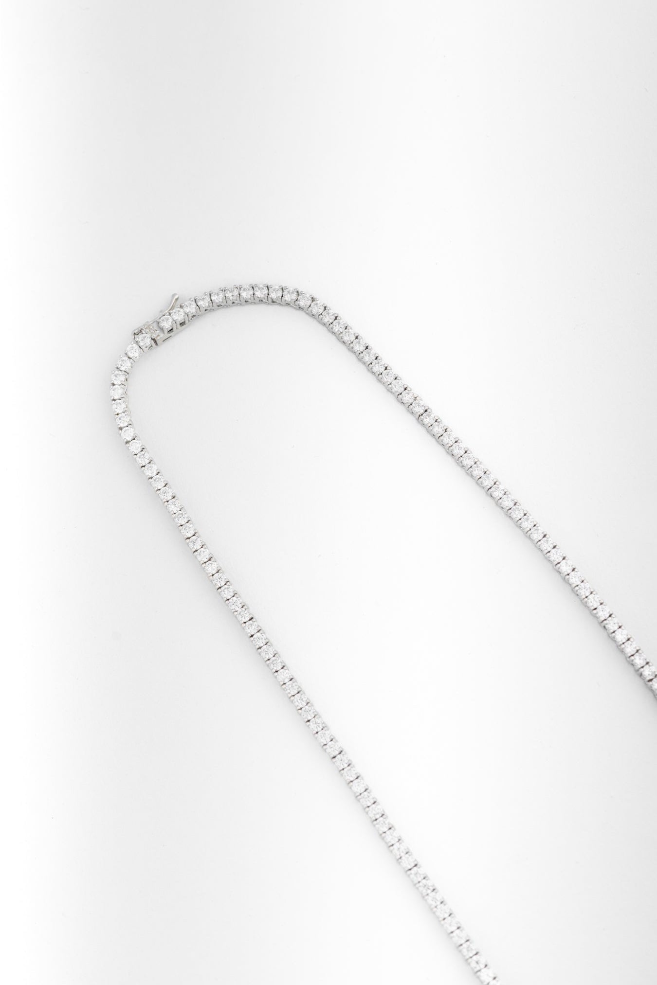 Pure 925 Silver Classic Moissanite Tennis Necklace – 18 Inch