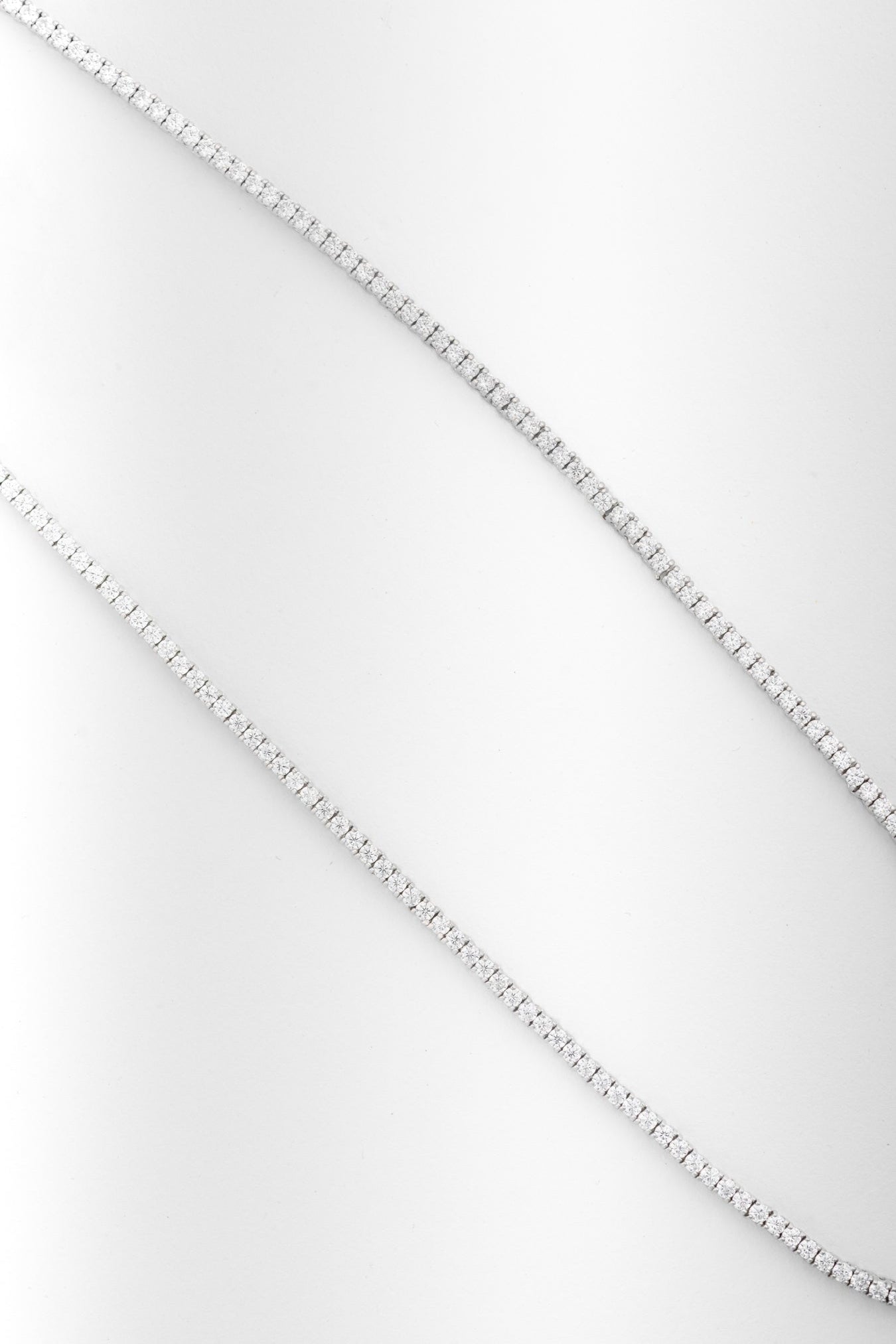 Pure 925 Silver Classic Moissanite Tennis Necklace – 18 Inch