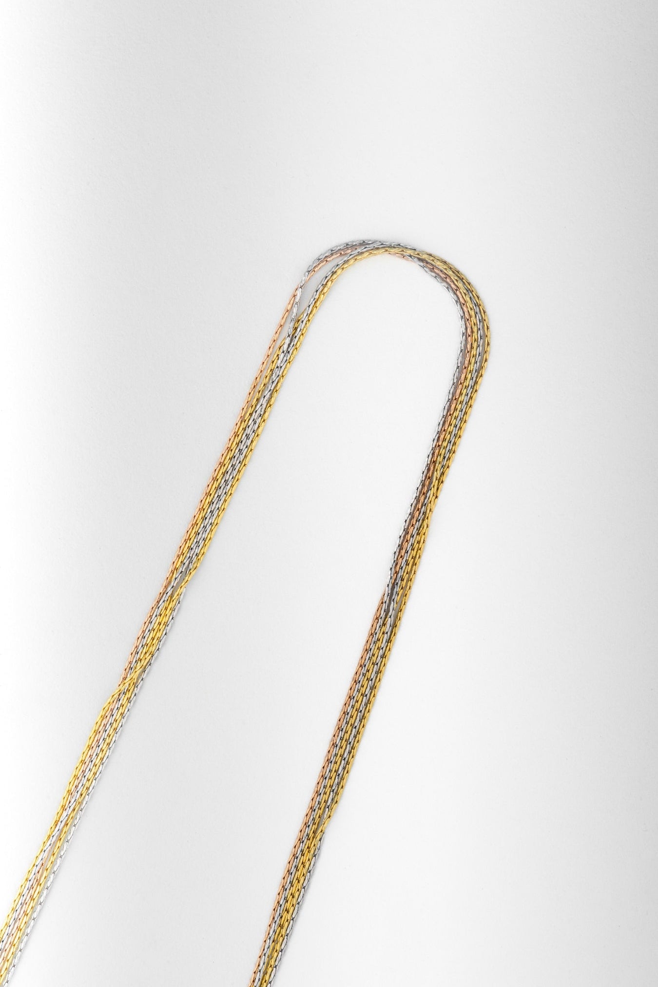 Tricolor Multi-Layer Chain Necklace – 18 Inch
