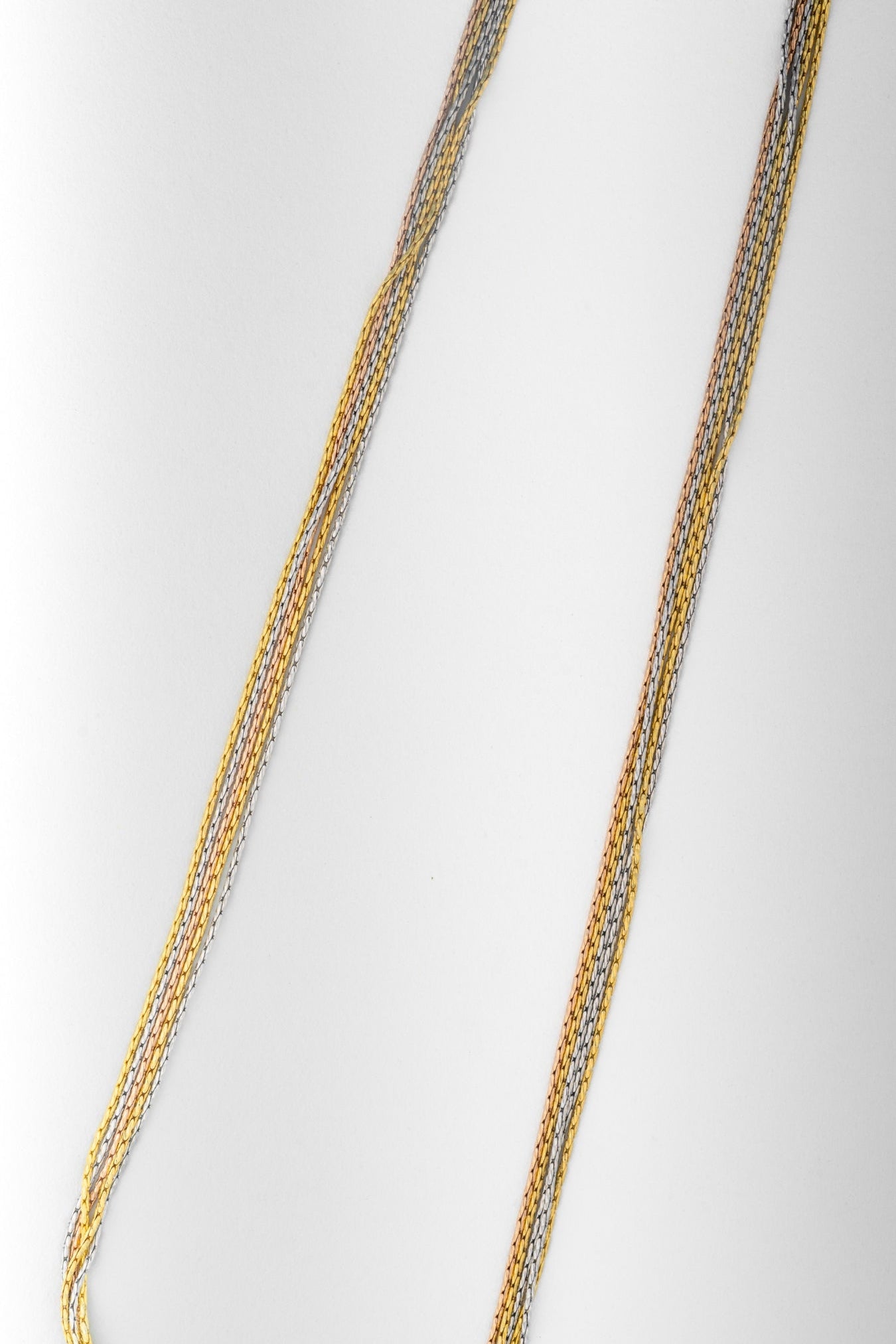 Tricolor Multi-Layer Chain Necklace – 18 Inch