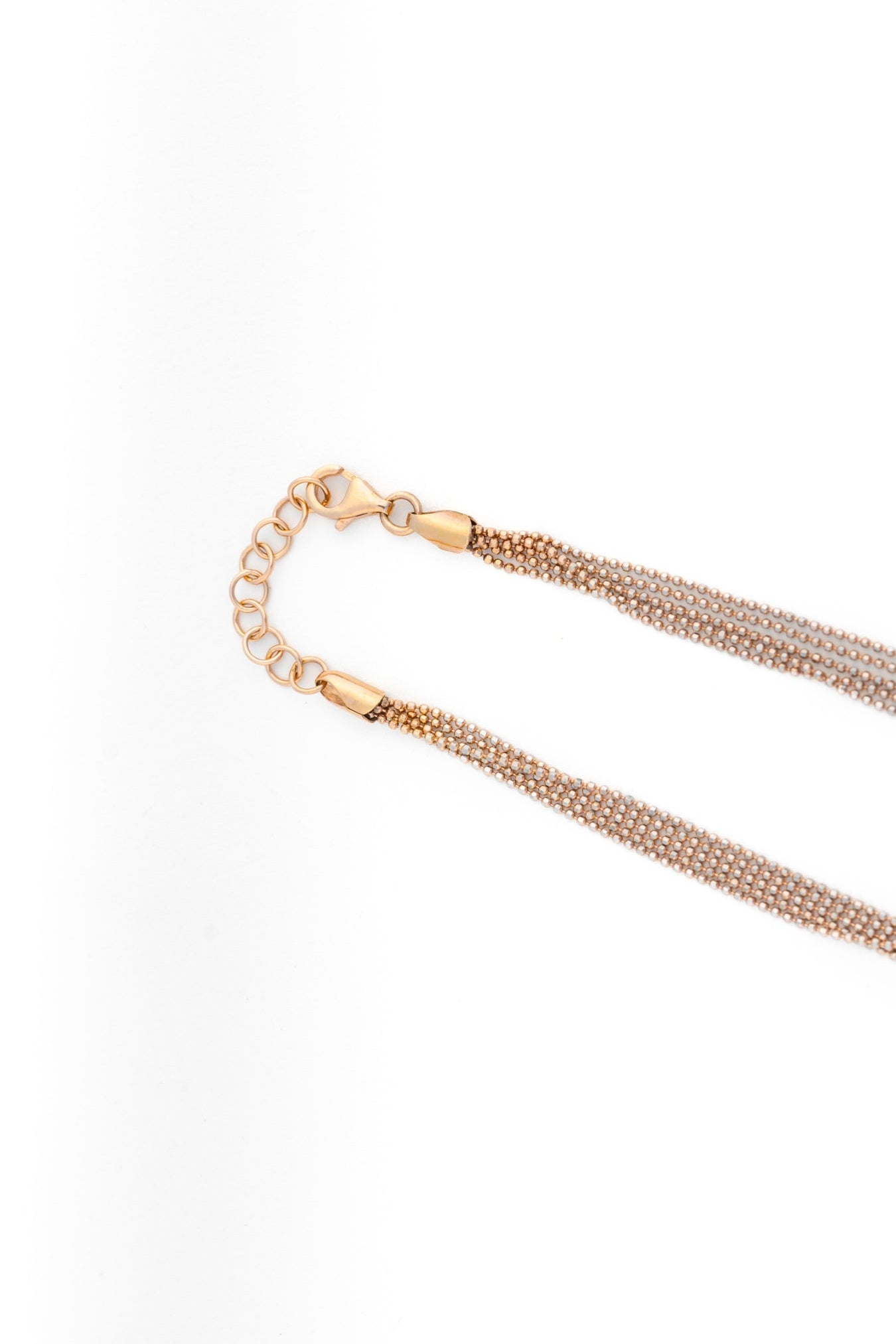 Pure 925 Silver Multi-Strand Beaded Chain Necklace – 18 Inch