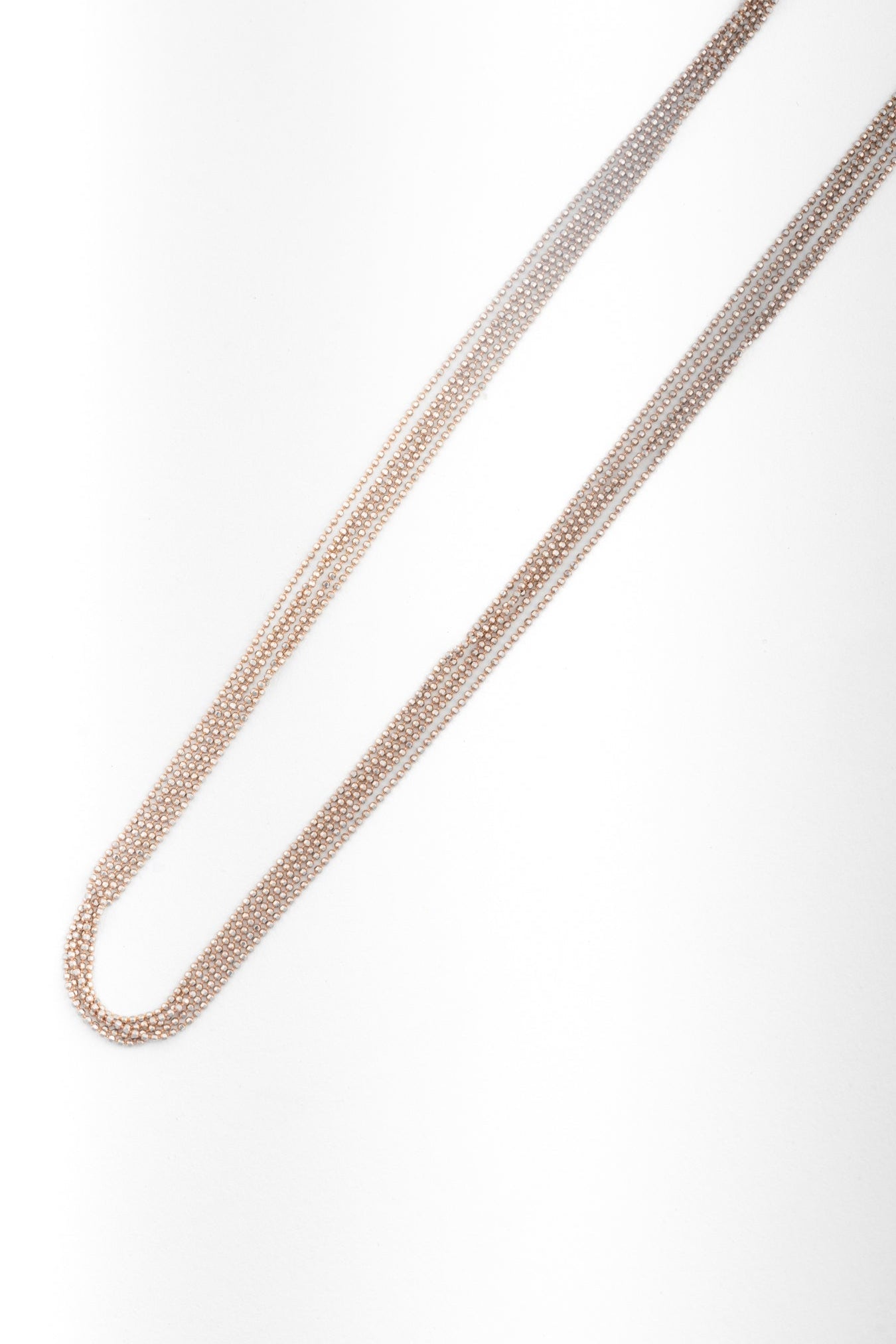 Pure 925 Silver Multi-Strand Beaded Chain Necklace – 18 Inch