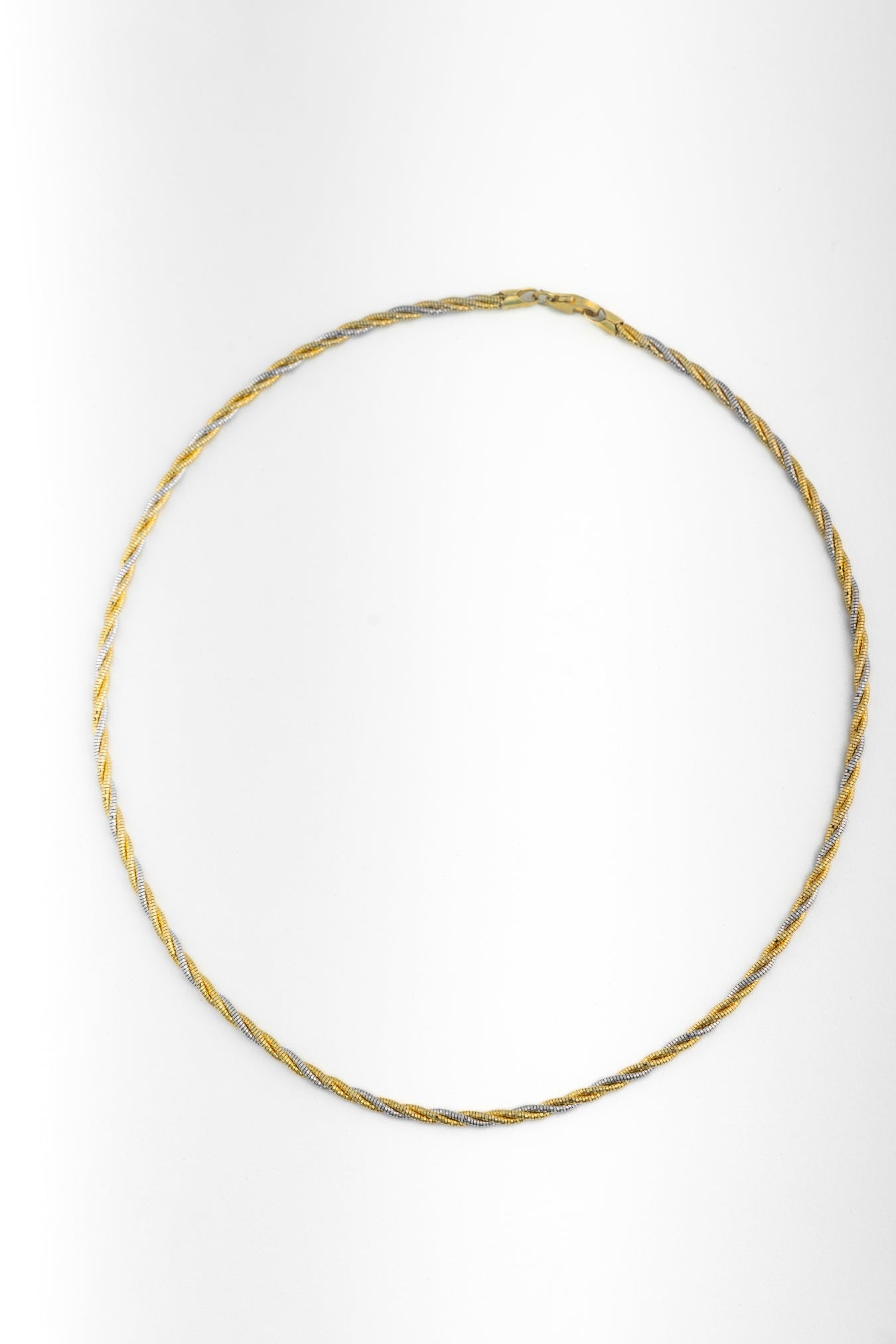 Gold & Pure 925 Silver Twisted Rope Chain Necklace – 18 Inch