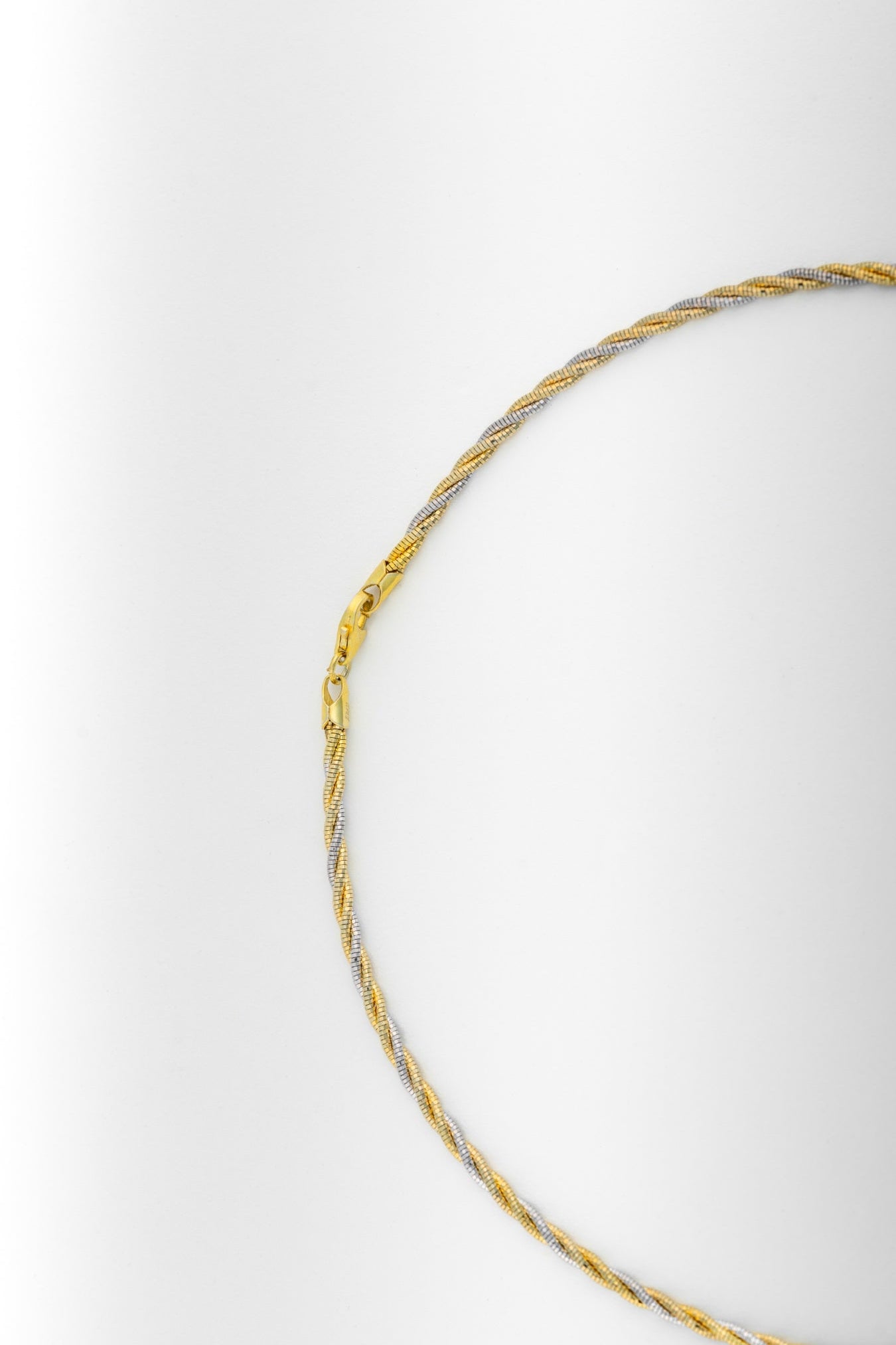 Gold & Pure 925 Silver Twisted Rope Chain Necklace – 18 Inch