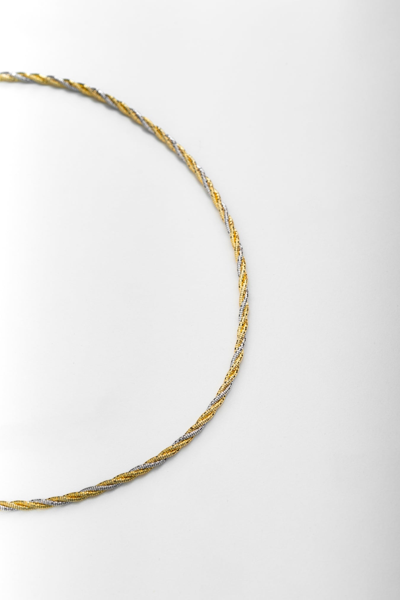 Gold & Pure 925 Silver Twisted Rope Chain Necklace – 18 Inch