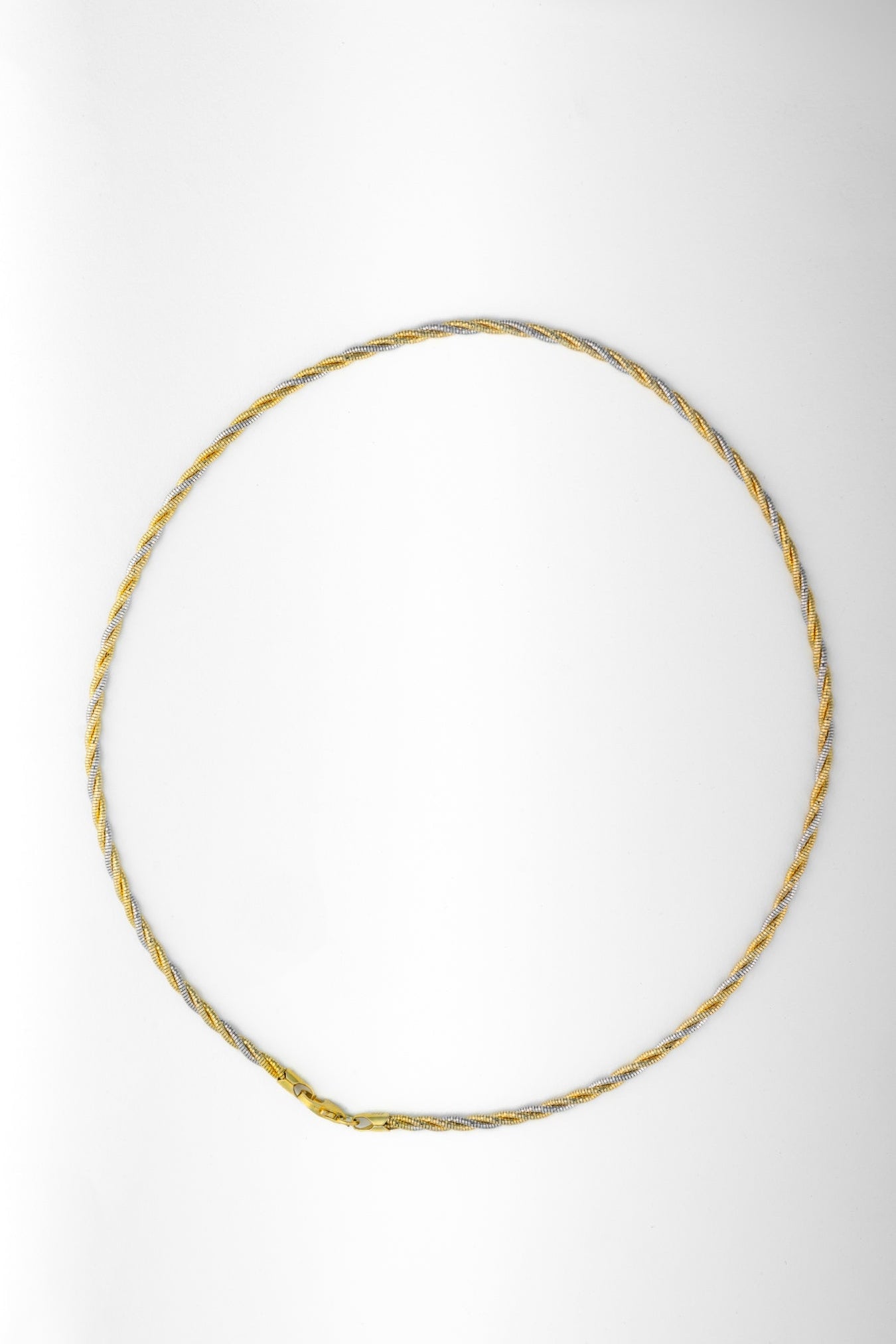 Gold & Pure 925 Silver Twisted Rope Chain Necklace – 18 Inch