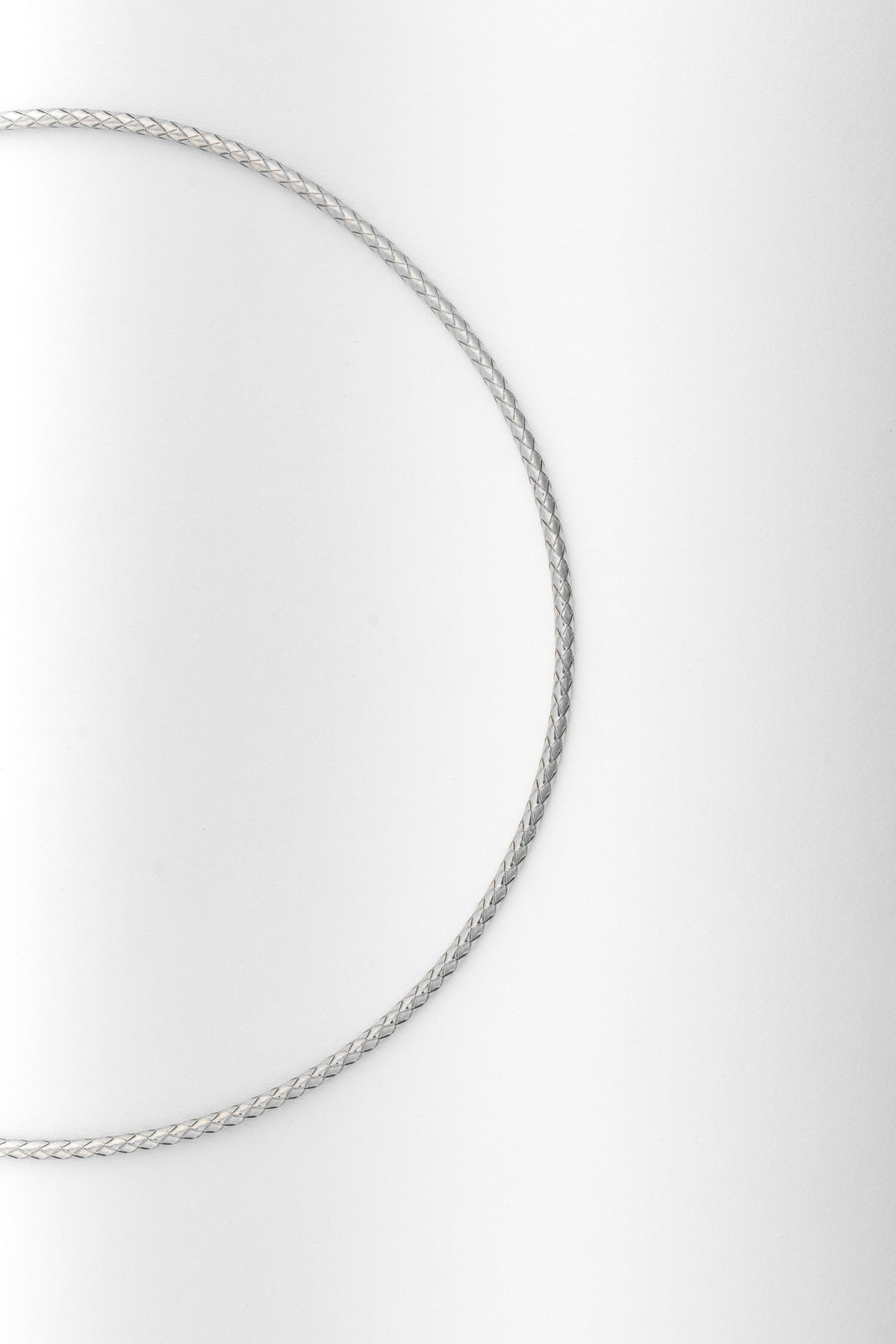 Pure 925 Silver Braided Chain Necklace – 18 Inch