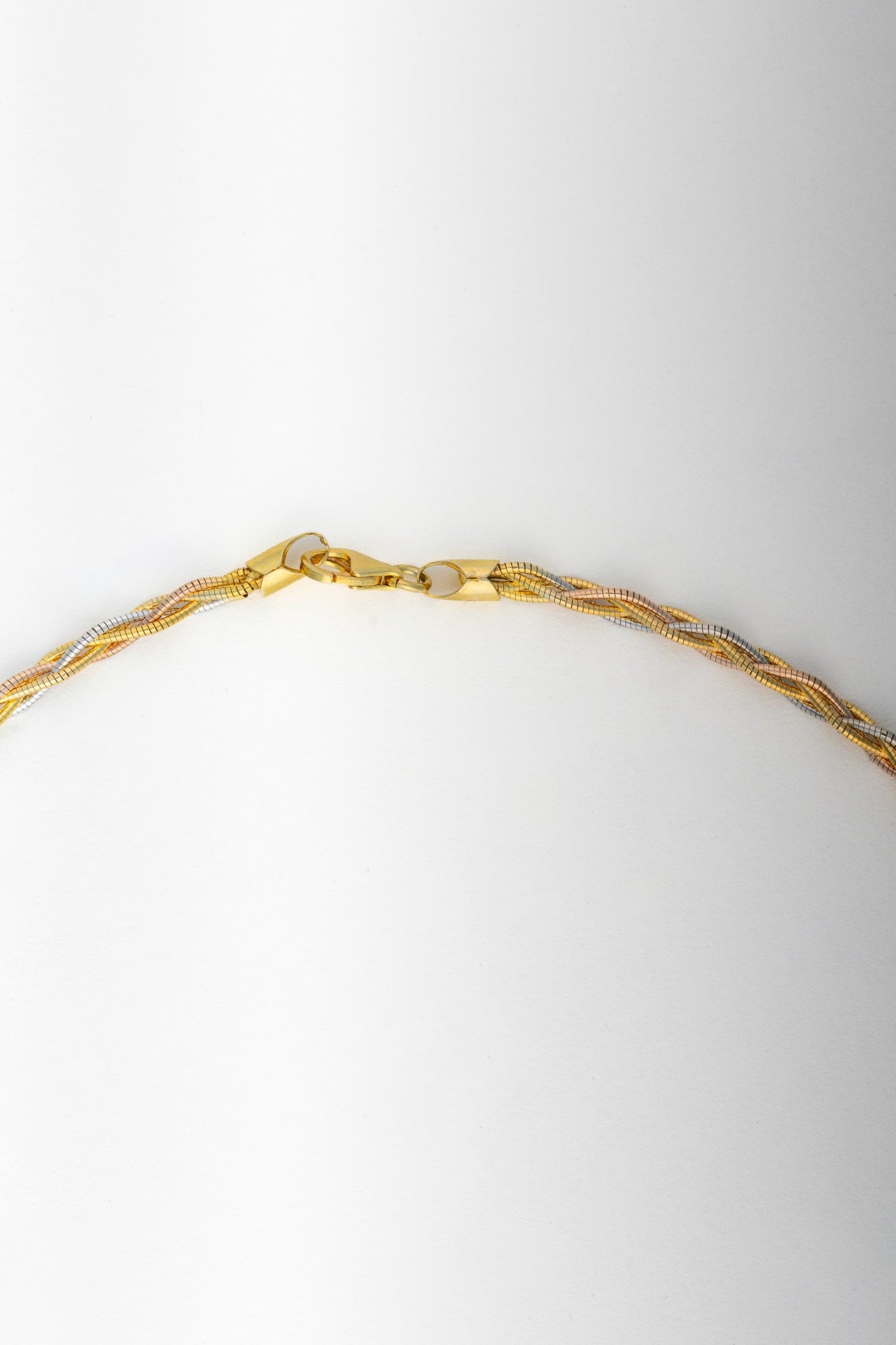 Tricolor Braided Chain Necklace – 18 Inch