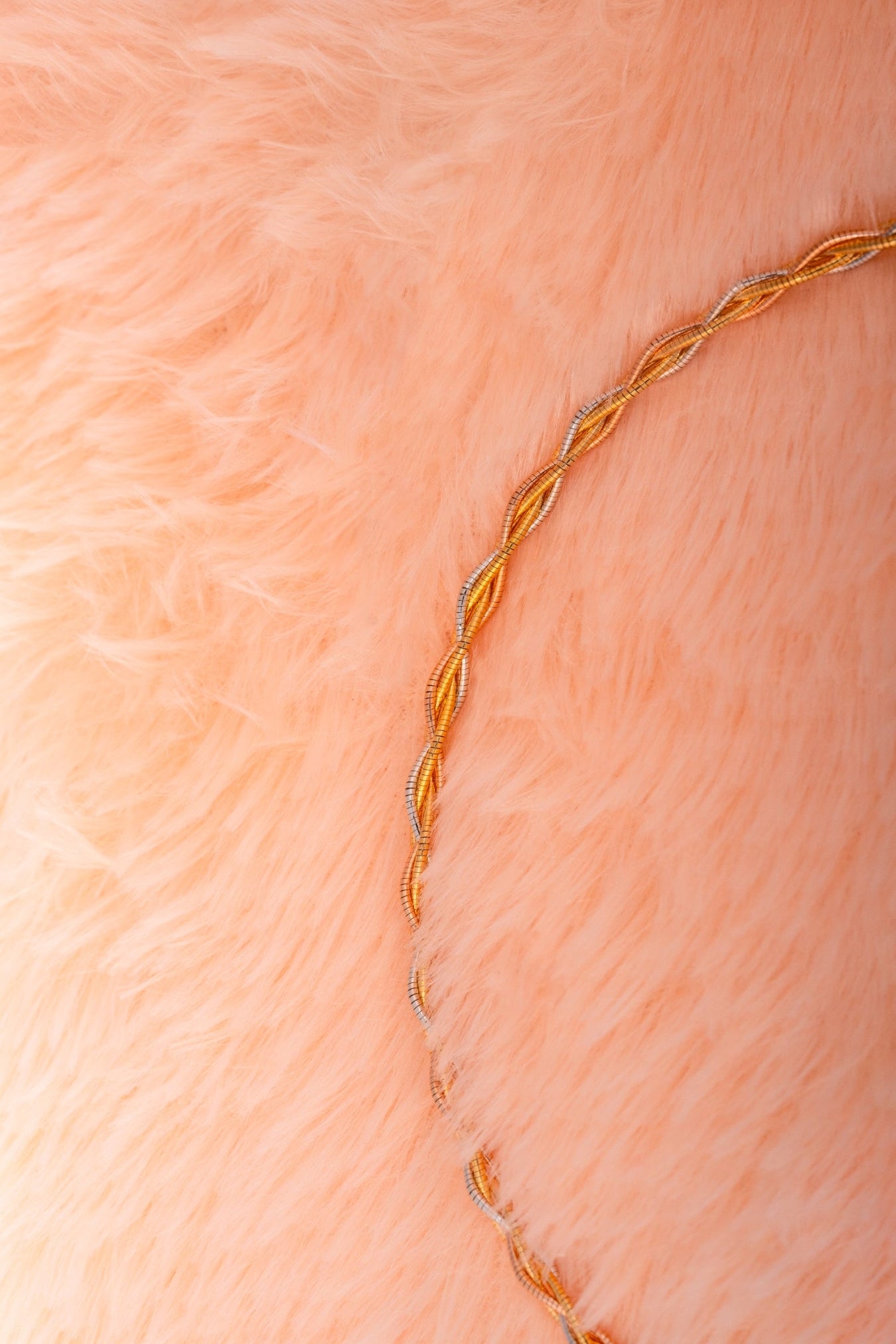 Tricolor Braided Chain Necklace – 18 Inch