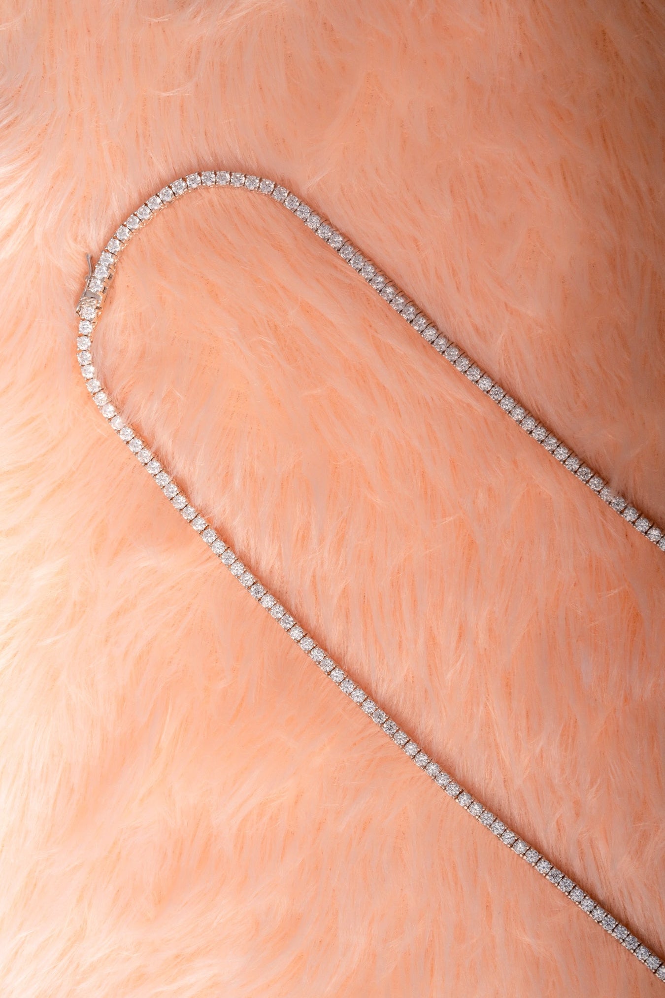 Pure 925 Silver Classic Moissanite Tennis Necklace – 18 Inch