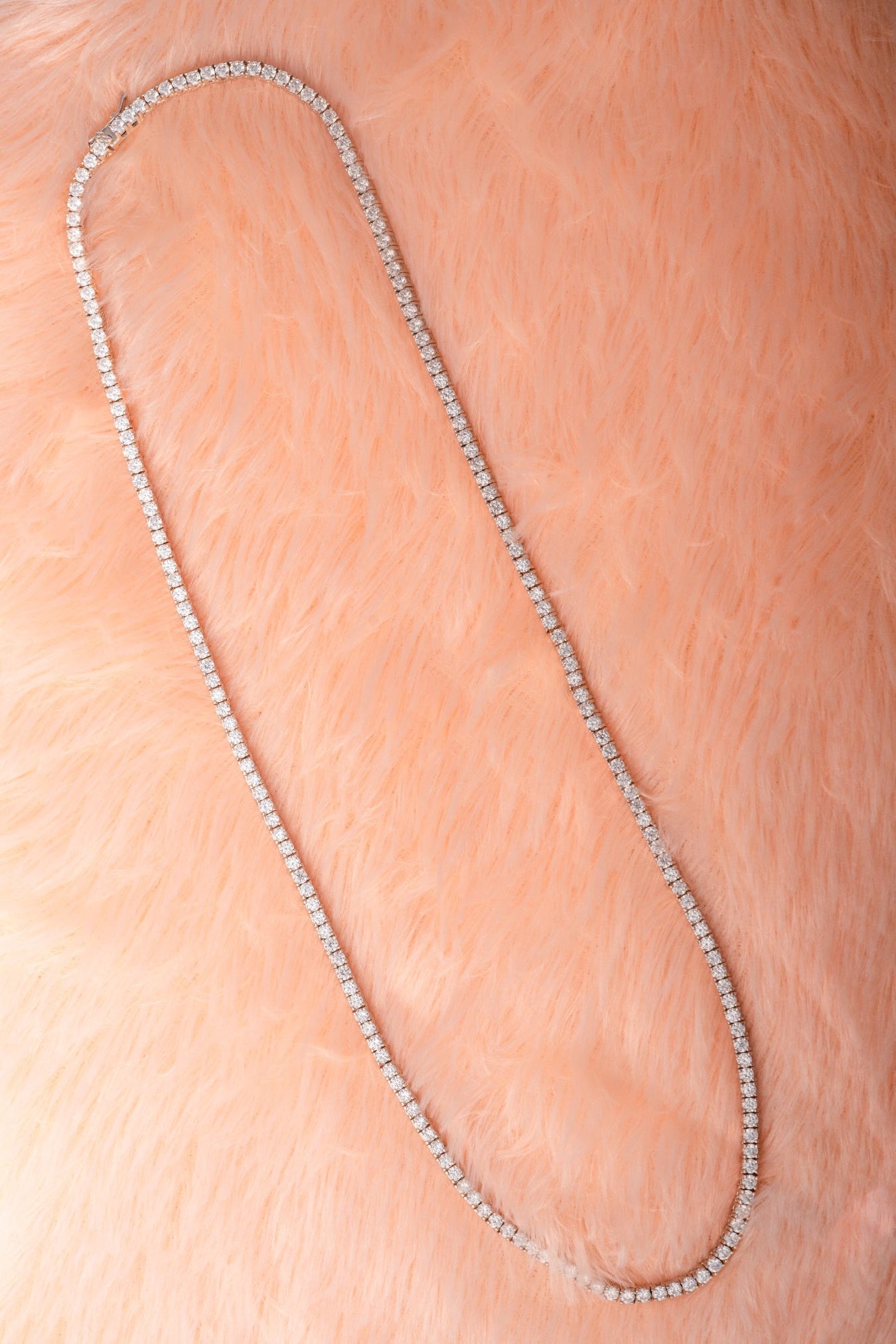 Pure 925 Silver Classic Moissanite Tennis Necklace – 18 Inch