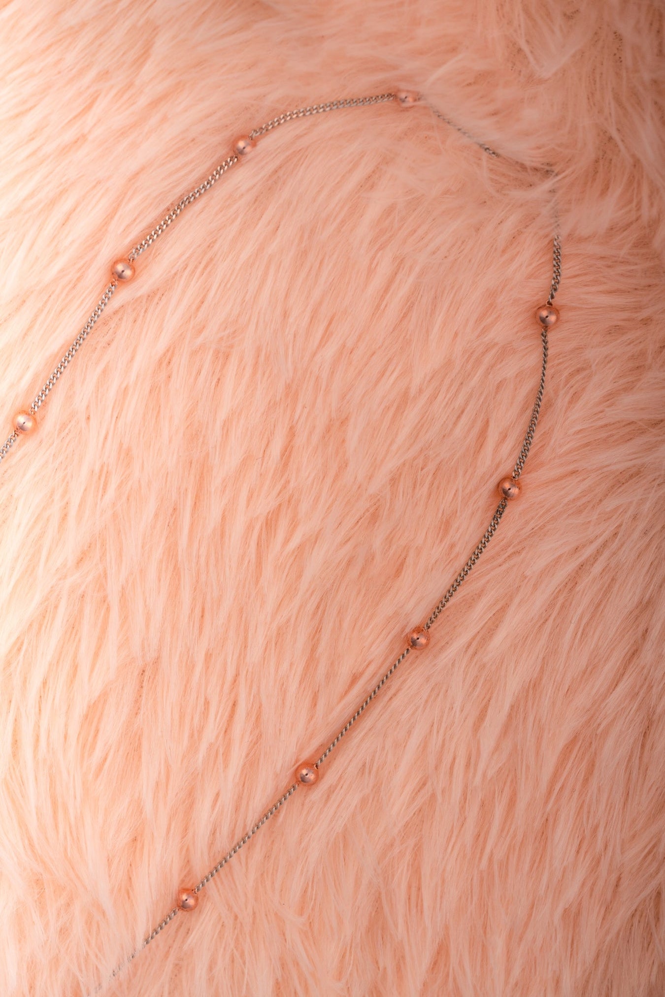 Dual-Tone Beaded Chain Necklace – 18 Inch