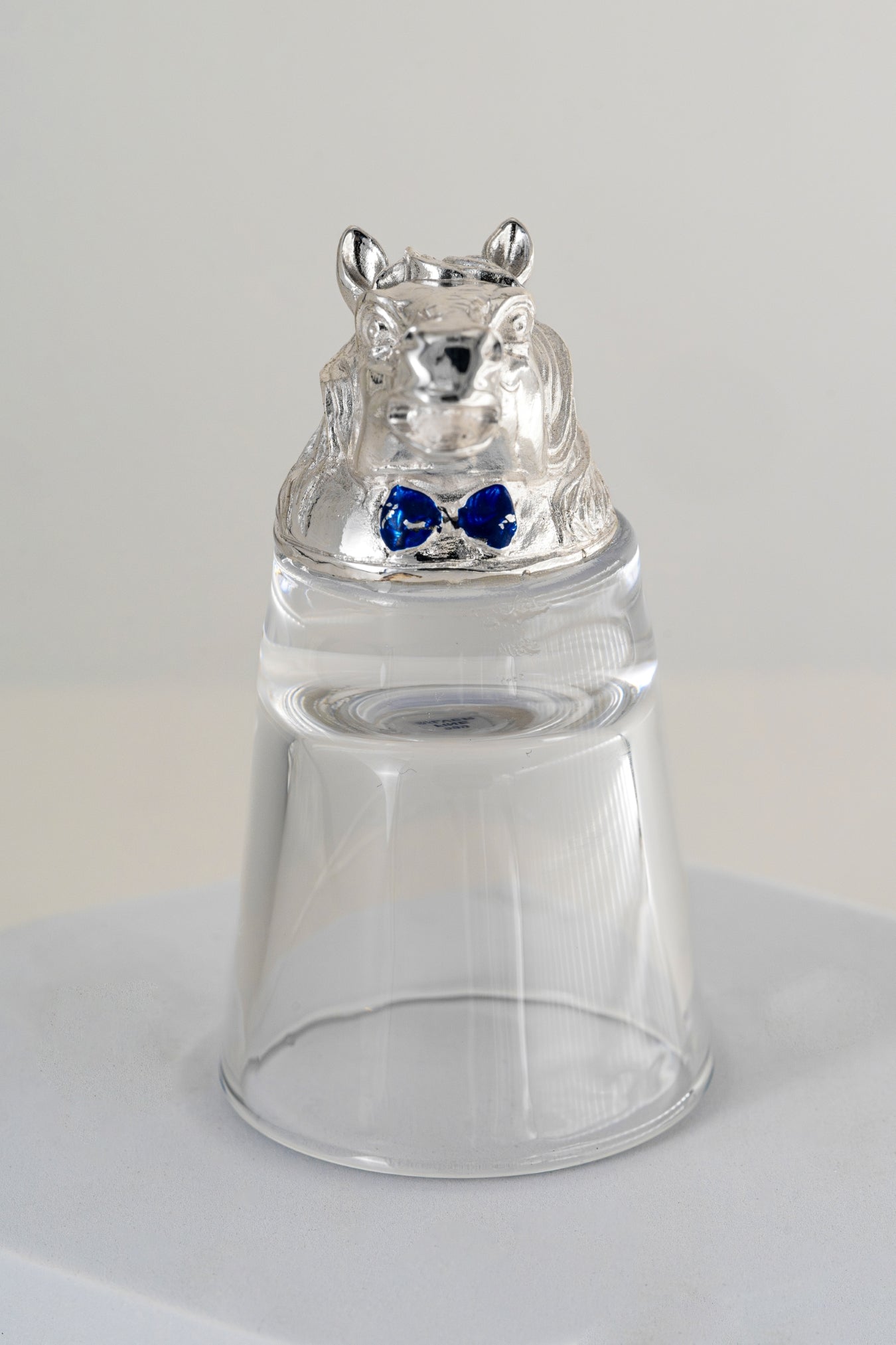 Silver-Foiled Horse Motif Glass Tumbler – 3.5in × 2.5in