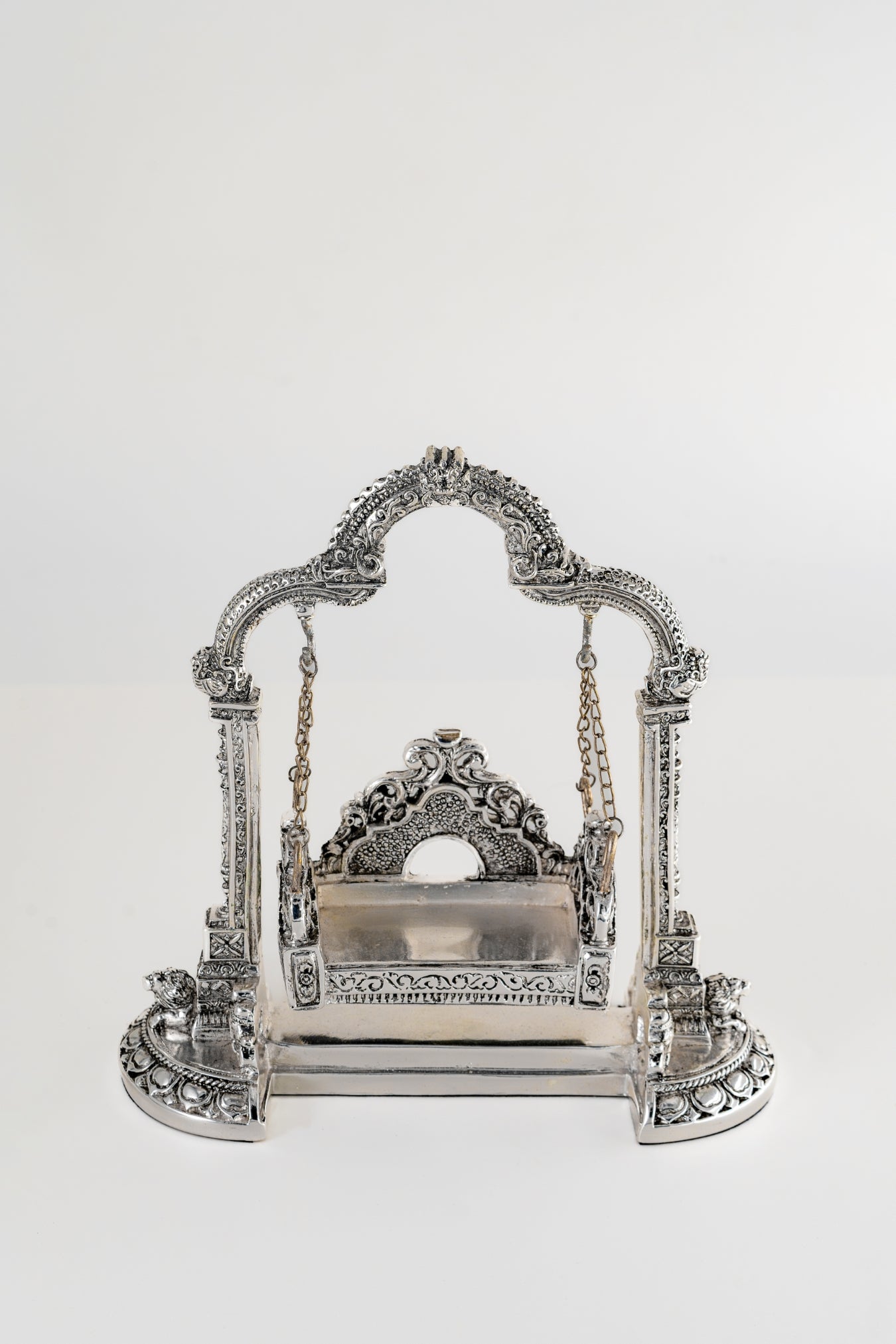 Silver-Foiled Decorative Miniature Swing (Jhula) – 9in × 8in