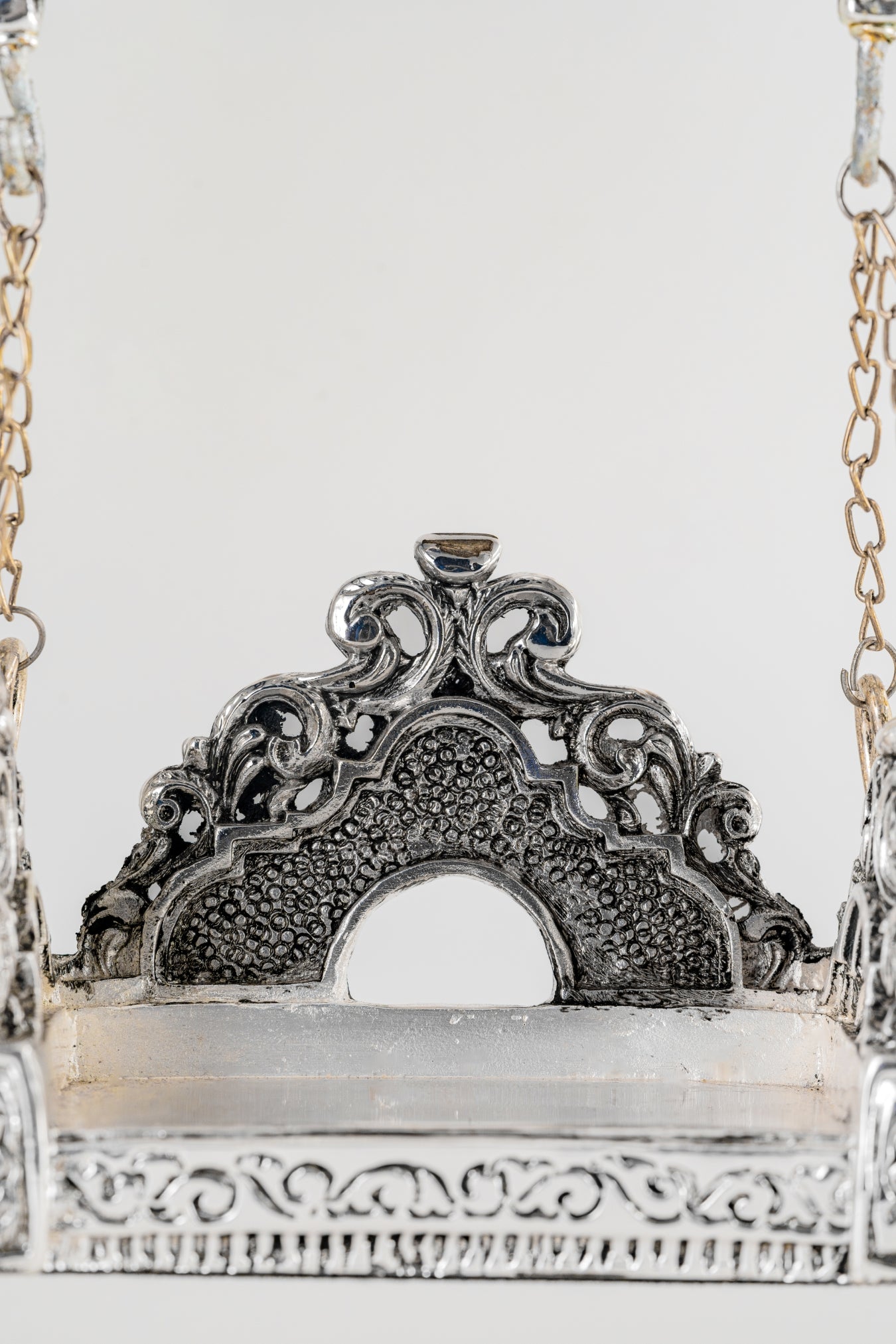 Silver-Foiled Decorative Miniature Swing (Jhula) – 9in × 8in