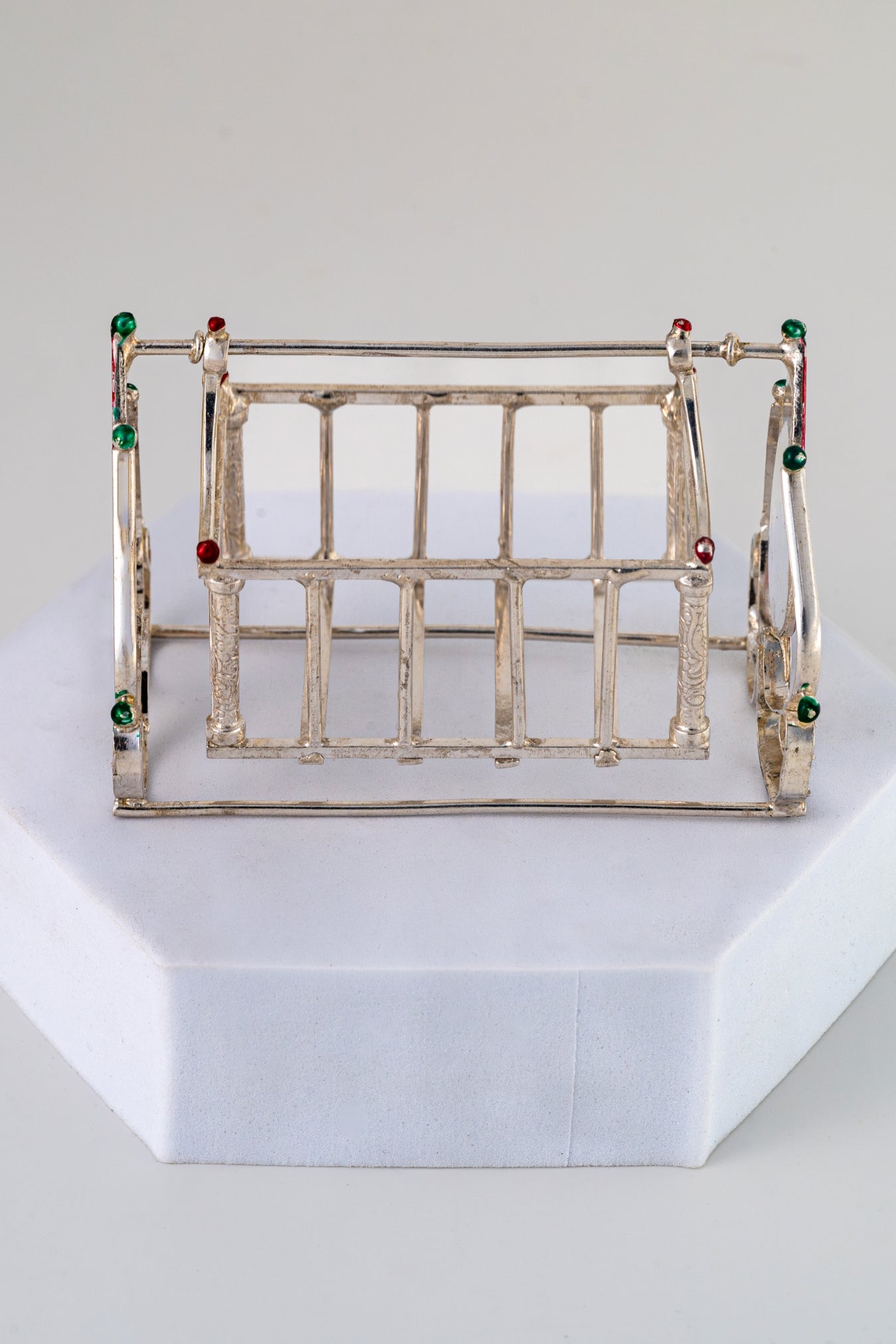 Handcrafted Pure 925 Silver Miniature Baby Cradle Showpiece – 2.25 x 3.25 x 1.75 Inch