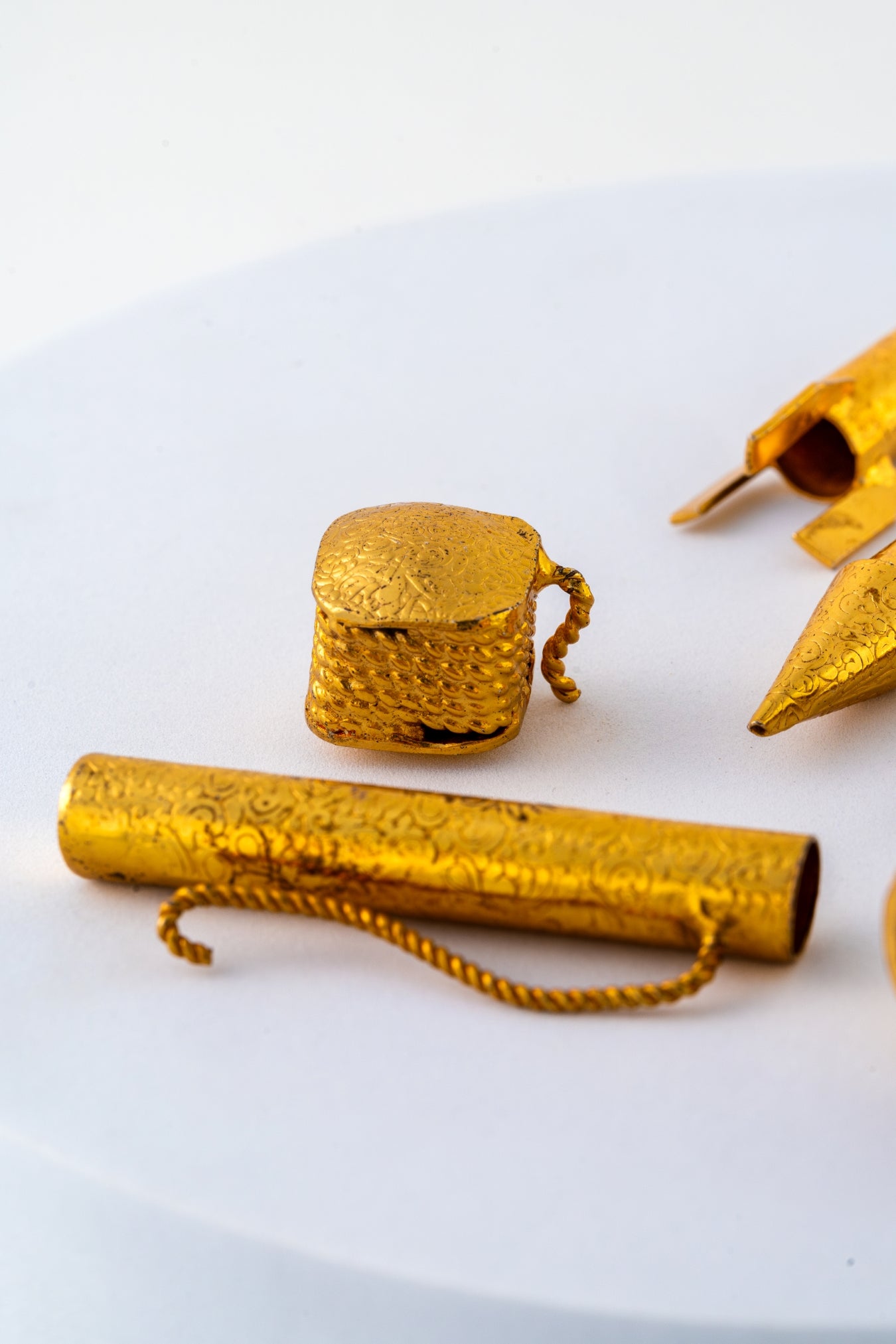 Pure 925 Silver with Gold foiled Miniature Firecracker Set – Set of 8