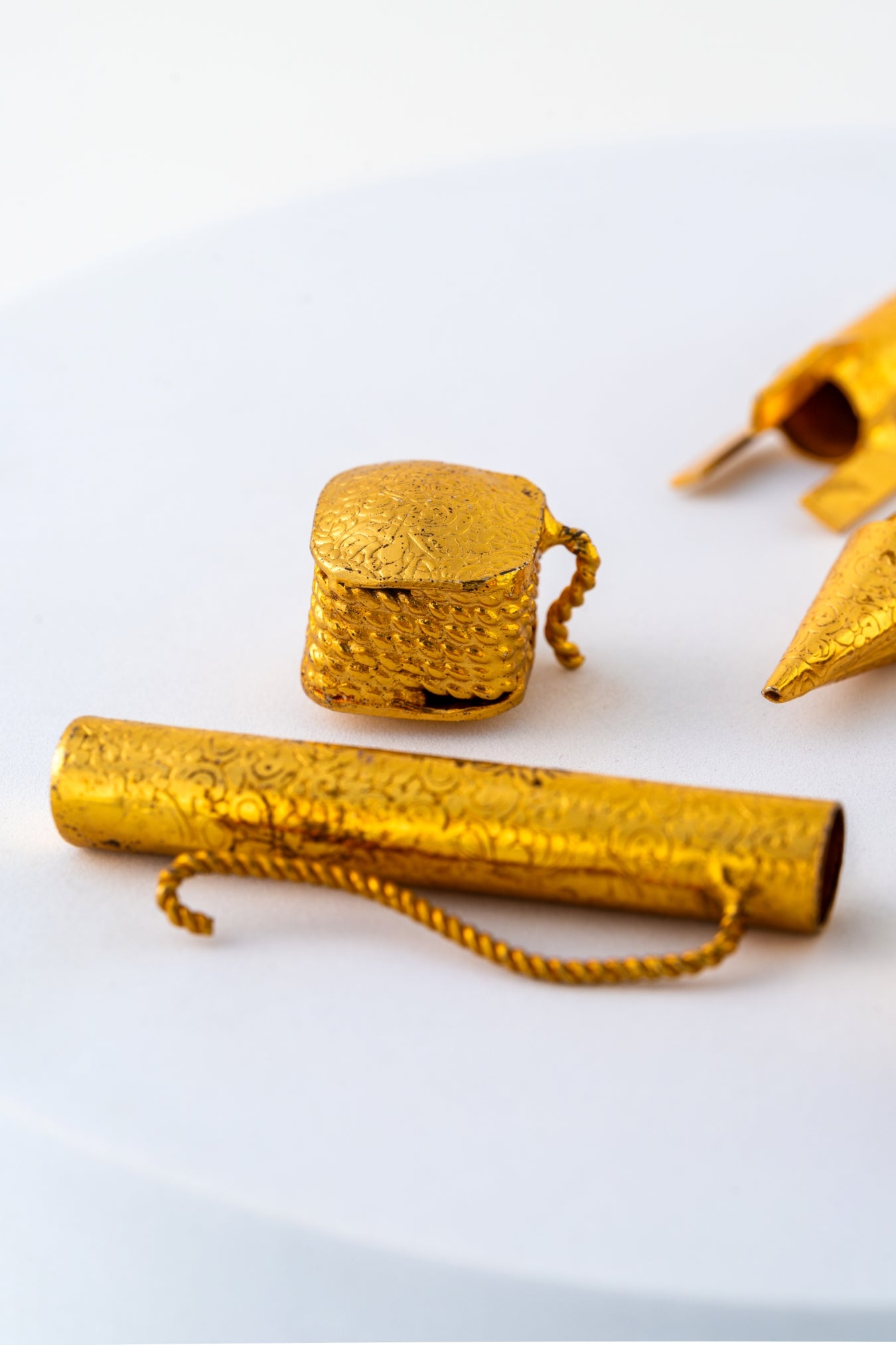 Pure 925 Silver with Gold foiled Miniature Firecracker Set – Set of 8