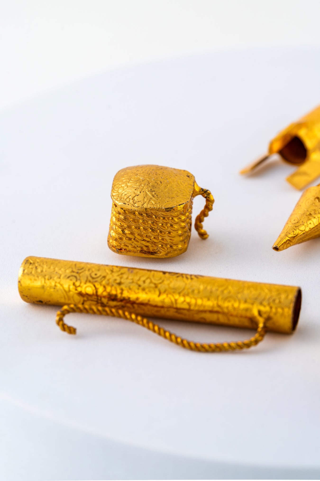 Pure 925 Silver with Gold foiled Miniature Firecracker Set – Set of 8