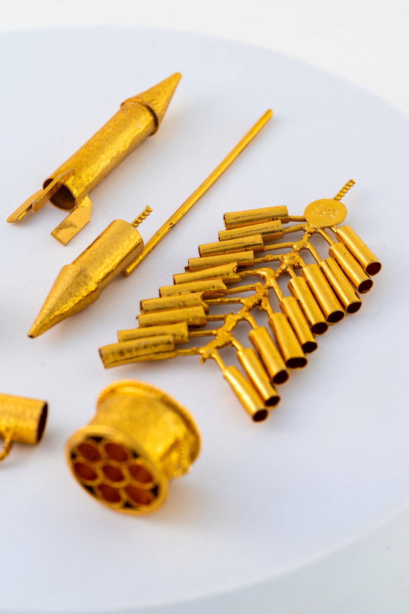 Pure 925 Silver with Gold foiled Miniature Firecracker Set – Set of 8