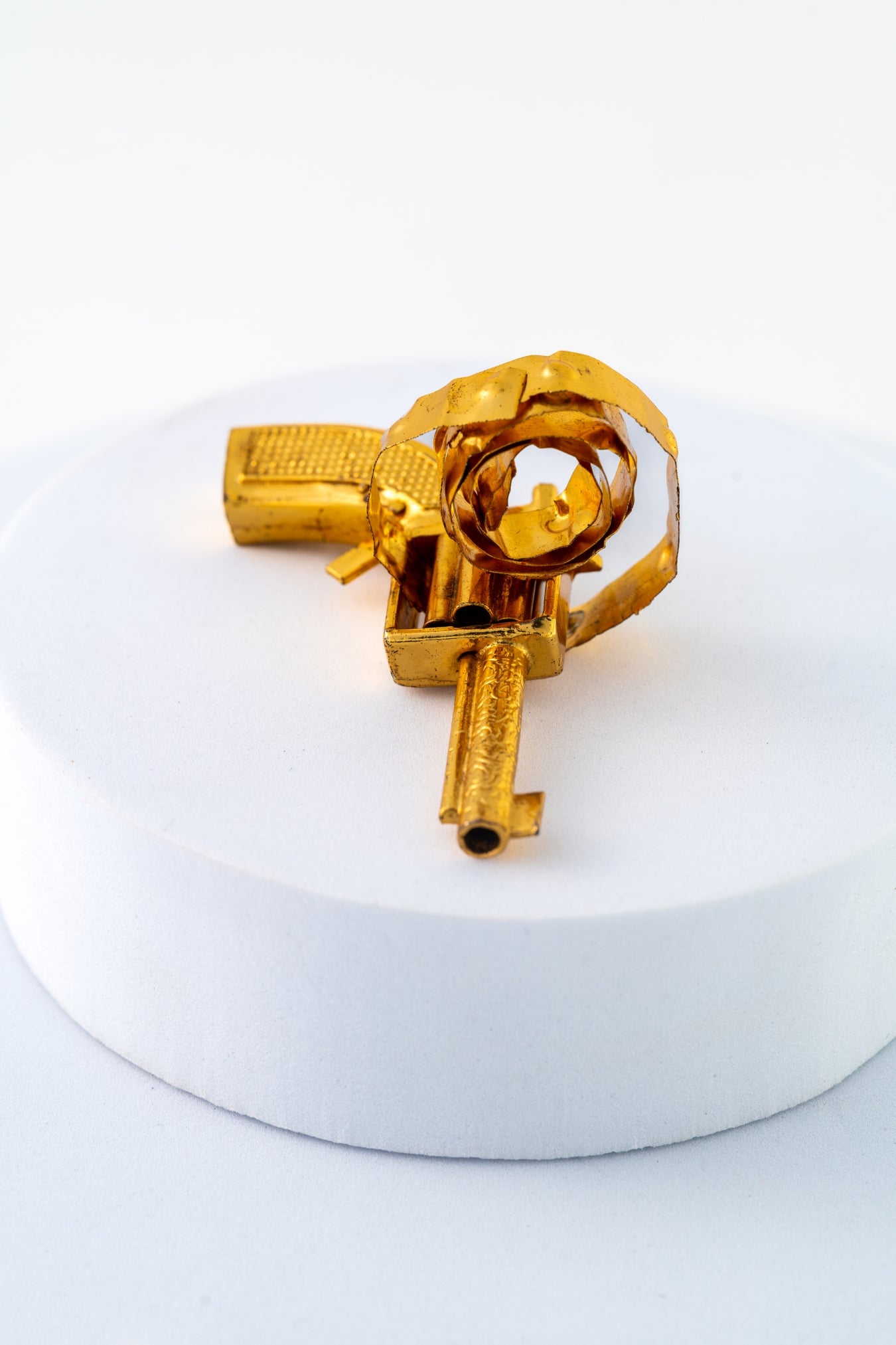 Pure 925 Silver with Gold foiled Miniature Toy Gun – Roll Cap Style