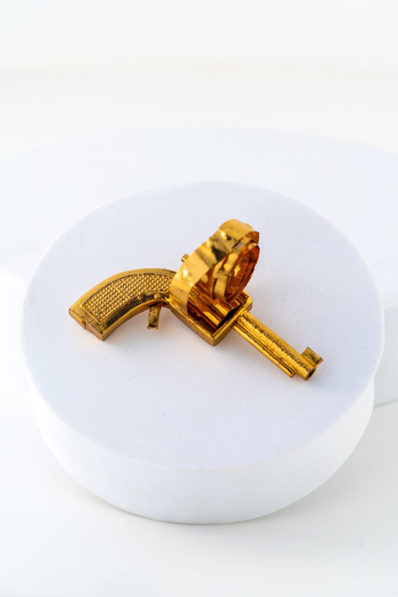 Pure 925 Silver with Gold foiled Miniature Toy Gun – Roll Cap Style