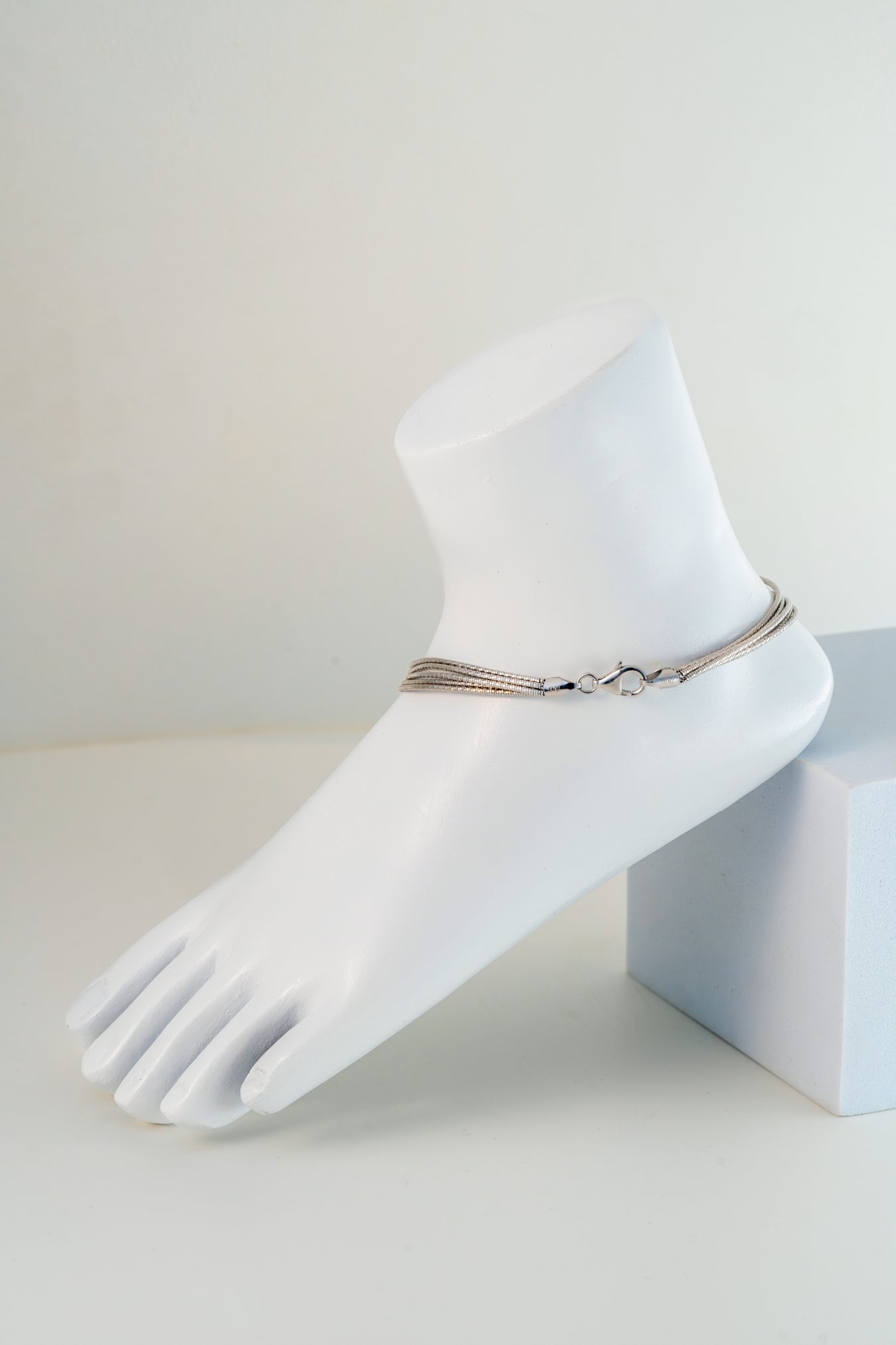 Elegant Pure 925 Silver Multi-Strand Anklet (10 Inch)