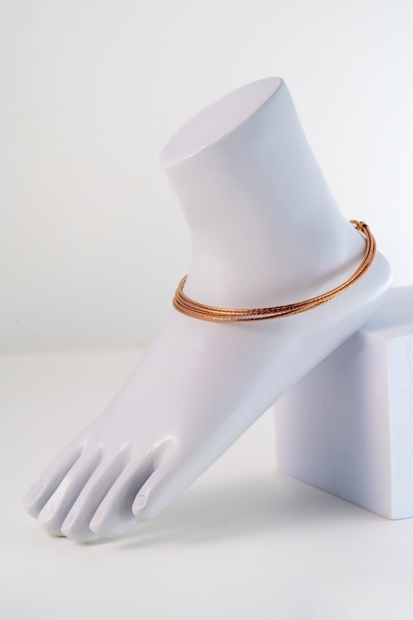 Chic Rose-Gold Multi-Strand Anklet (10 Inch)