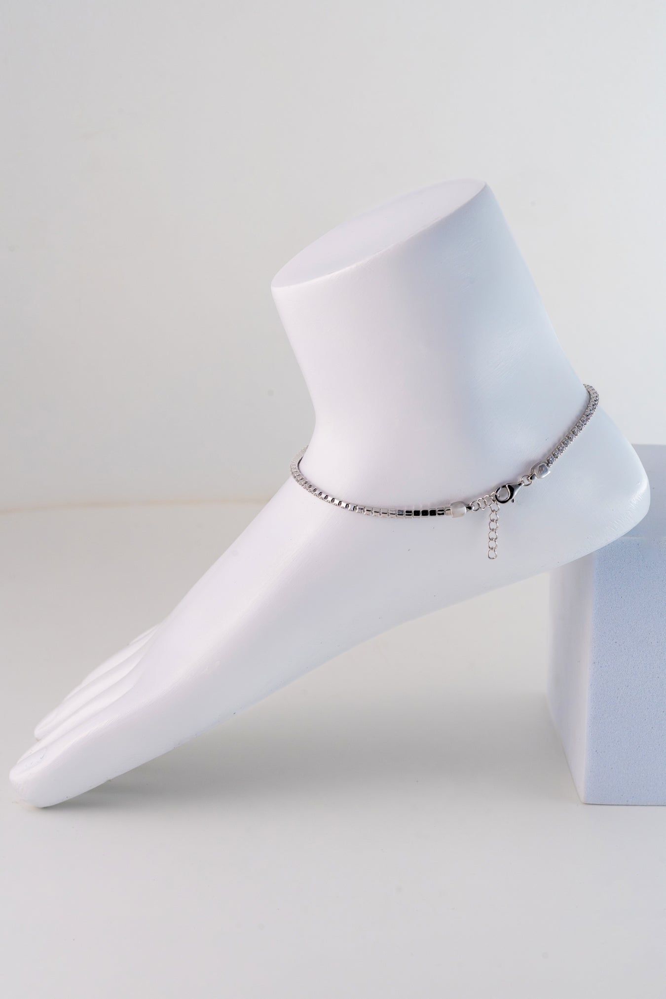 Sleek Pure 925 Silver Box Chain Anklet with Adjustable Clasp (10 Inch Adjustable)