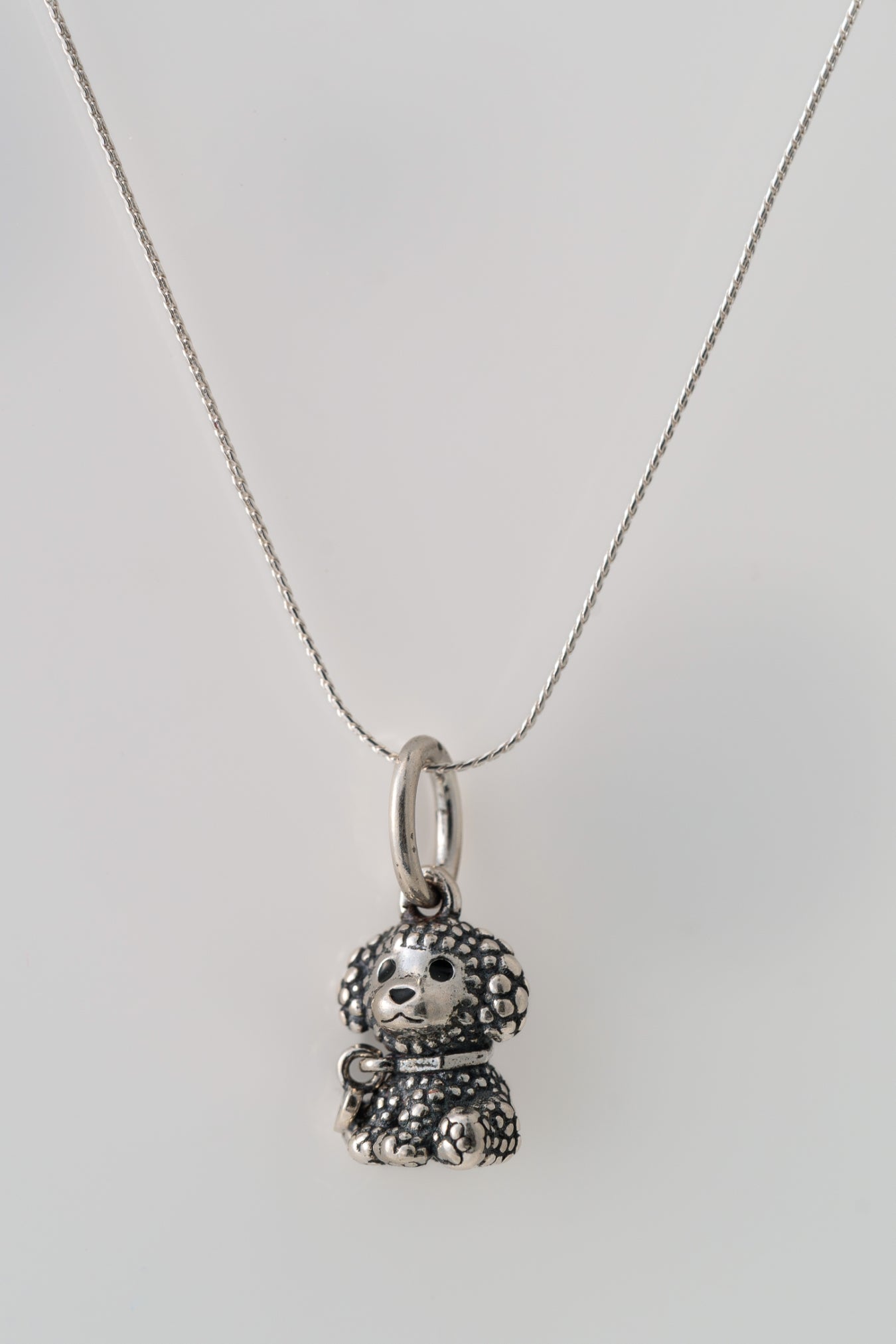 Cute Puppy Dog Pendant in Pure 925 Silver Finish – 19mm × 10mm