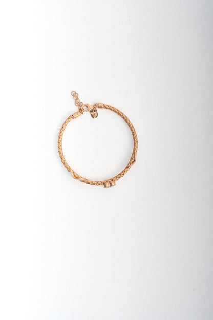 Rose-Gold Heart Motif Bracelet with CZ Accents