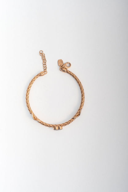 Rose-Gold Heart Motif Bracelet with CZ Accents