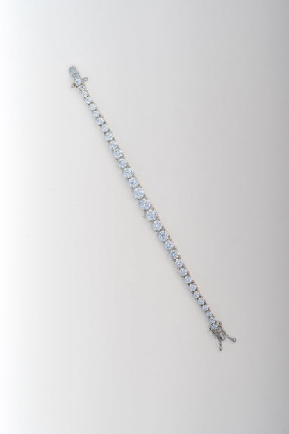 Classic Pure 925 Silver Tennis Bracelet with CZ Stones (6.5 Inch)