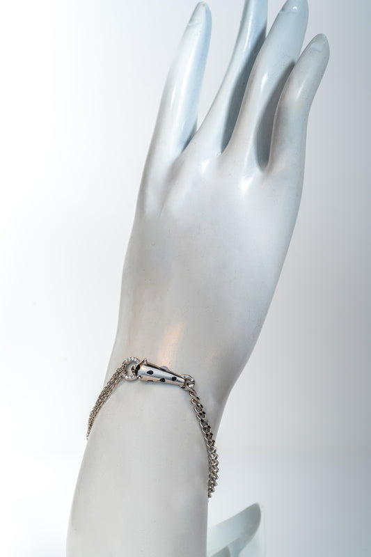 Pure 925 Silver Panther Motif Bracelet with Multi-Chain Design (8 Inch)