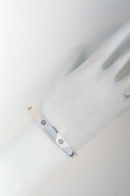 Unisex Pure 925 Silver Screw-Design Bangle (2 x 2.3 inches)